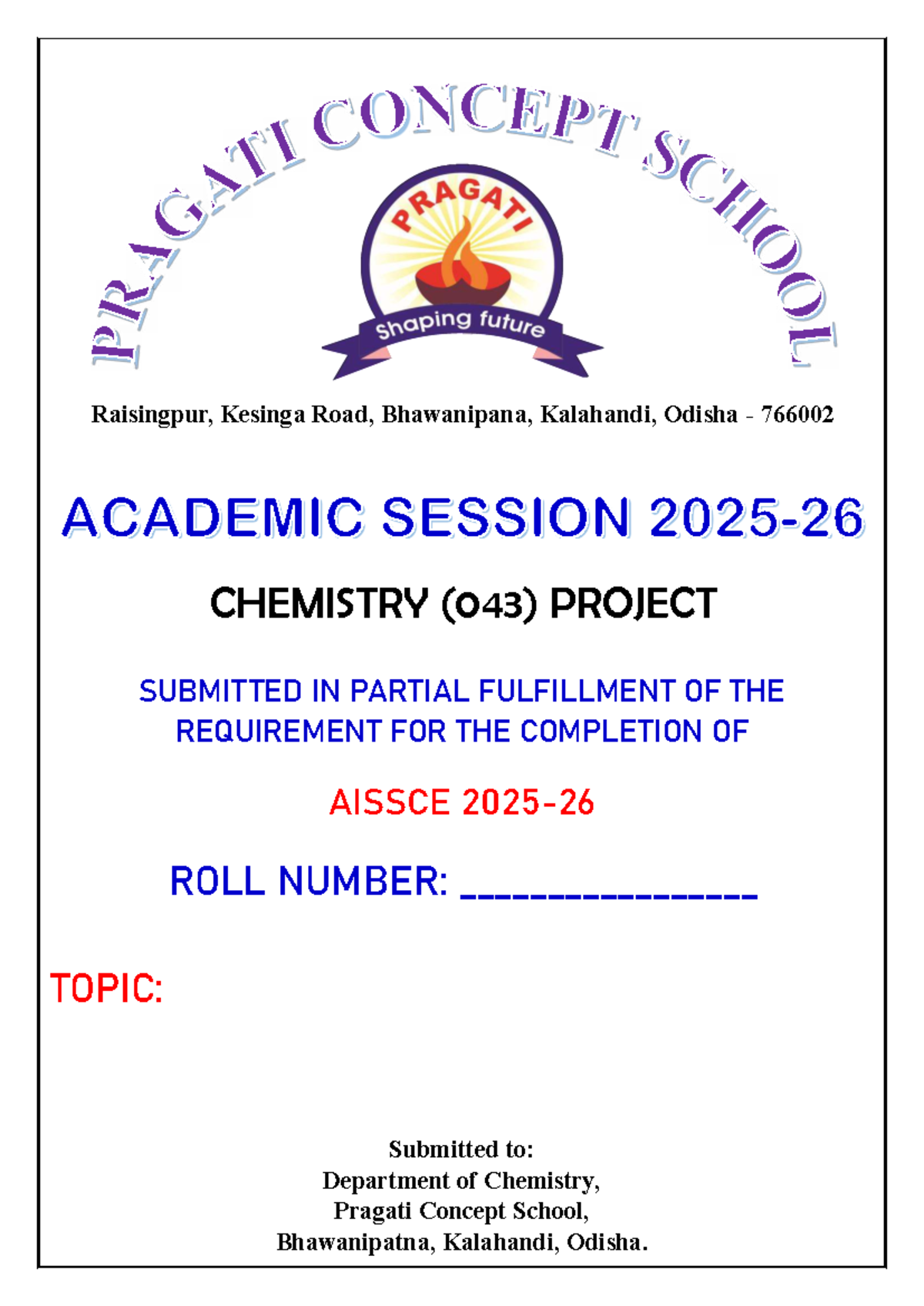 Chemistry Project (043) by Manas - AISSCE XII Completion - Studocu