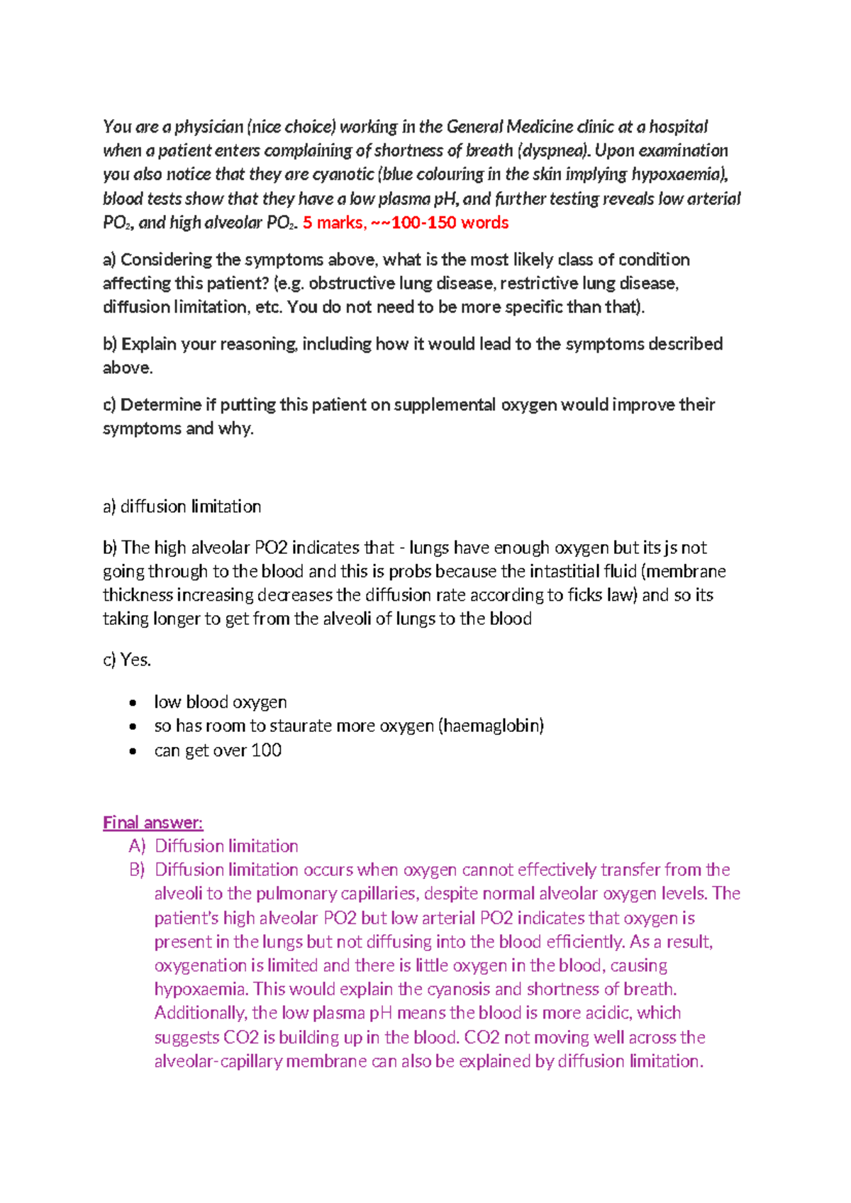 Physiology MST 2 - Final Exam Notes on Dyspnea and Mitral Valve ...