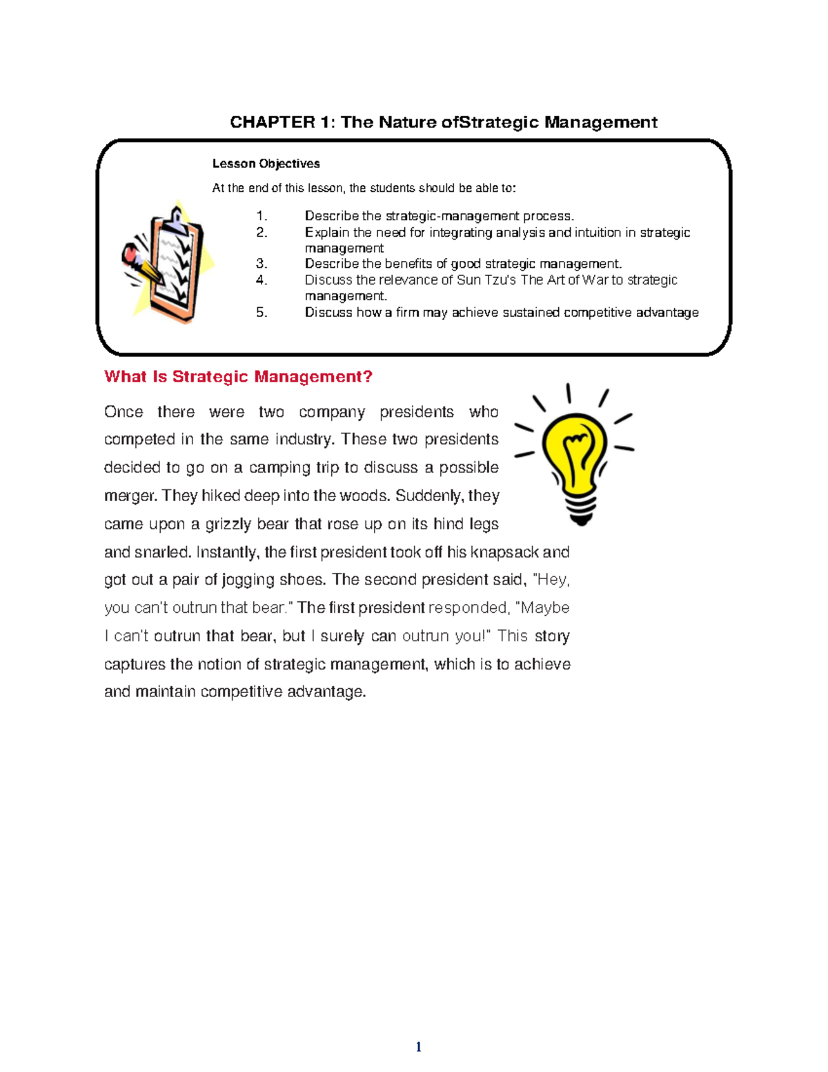 Strategic Management Insights: Chapter 1 Overview and Objectives - Studocu