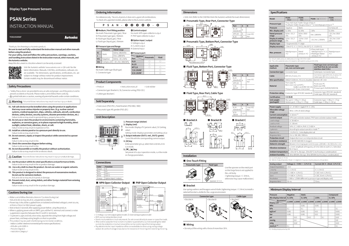 PSAN Series Instruction Manual TCD210185 AF: Safety & Usage Guidelines ...