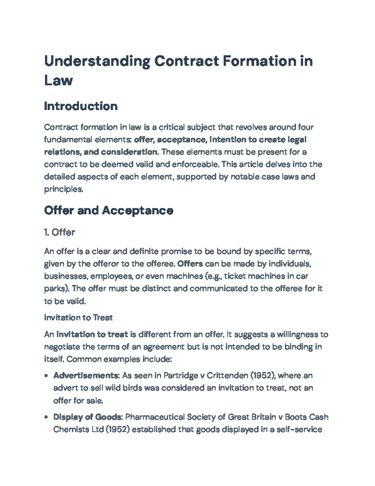 Understanding Contract Formation: Key Elements in Law (Legal 101 ...