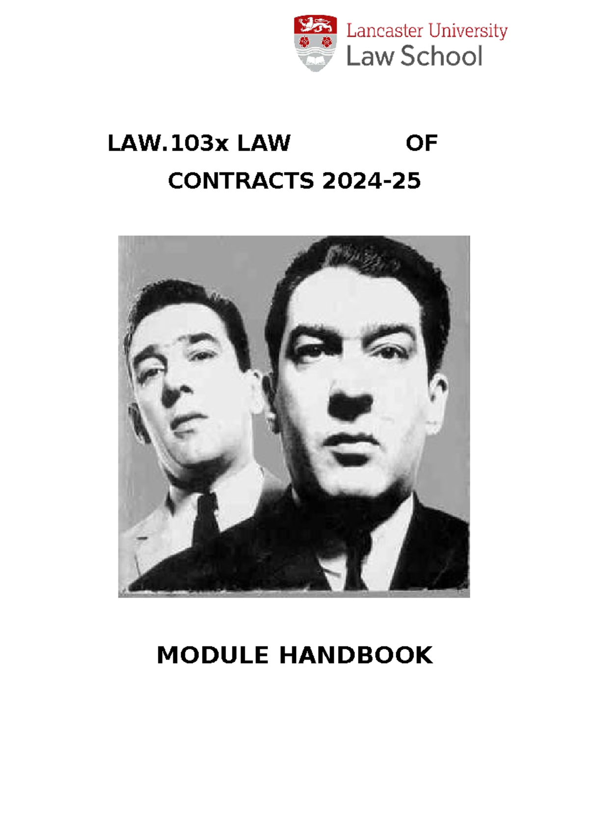 LAW.103x Law of Contracts Module Handbook 2024-25 - Studocu