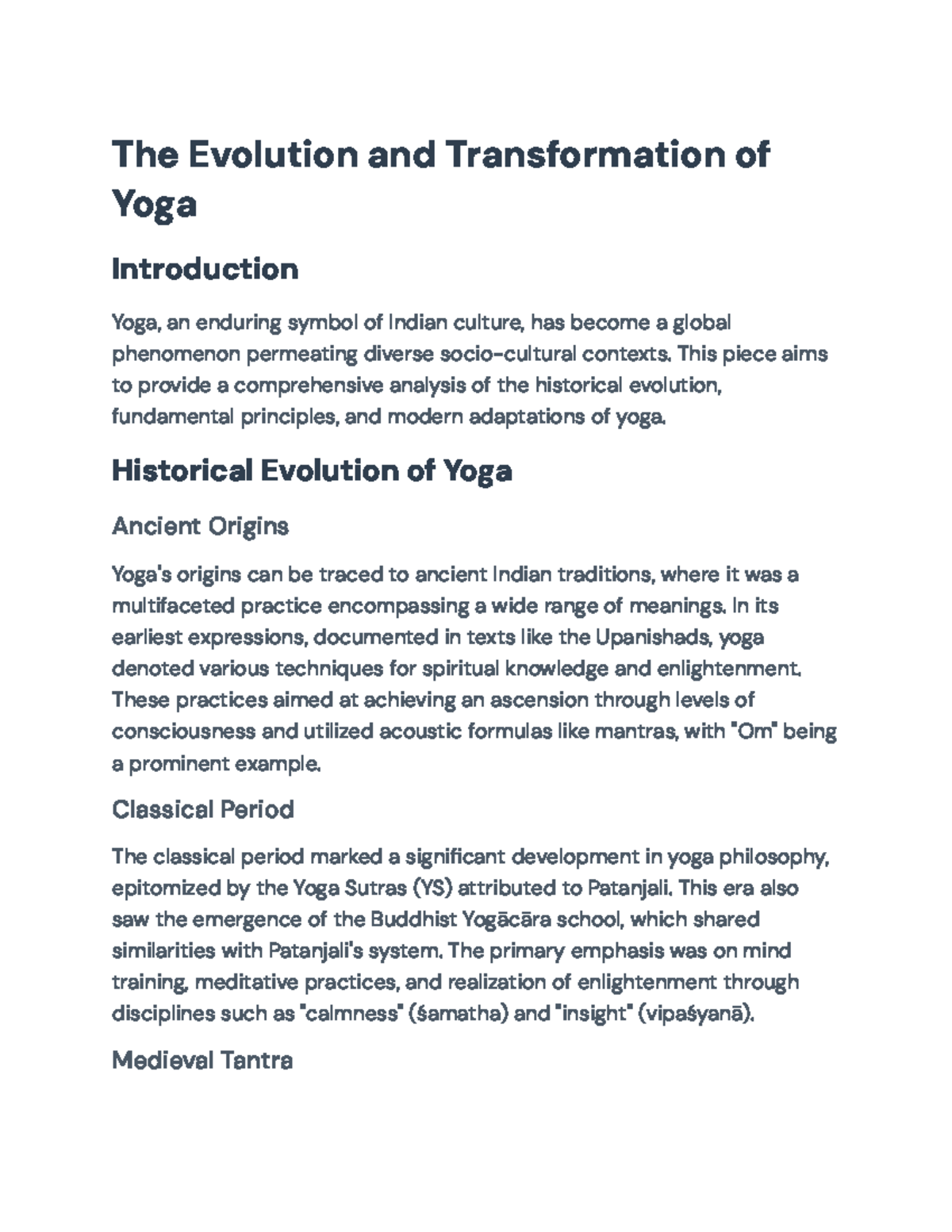 Historical Evolution of Yoga: From Ancient Roots to Modern ...
