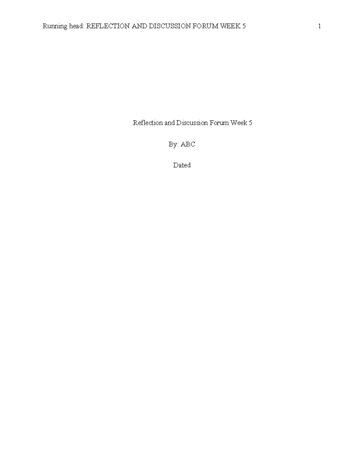 Reflection and Discussion Forum Week 5 (Legal Analysis) - Studocu