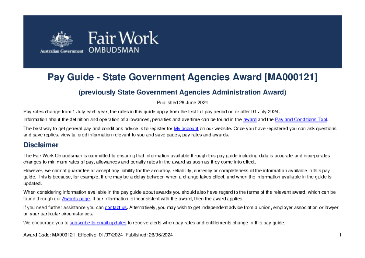 G01212791 - Comprehensive Review of Government Pay Scales and Rates ...