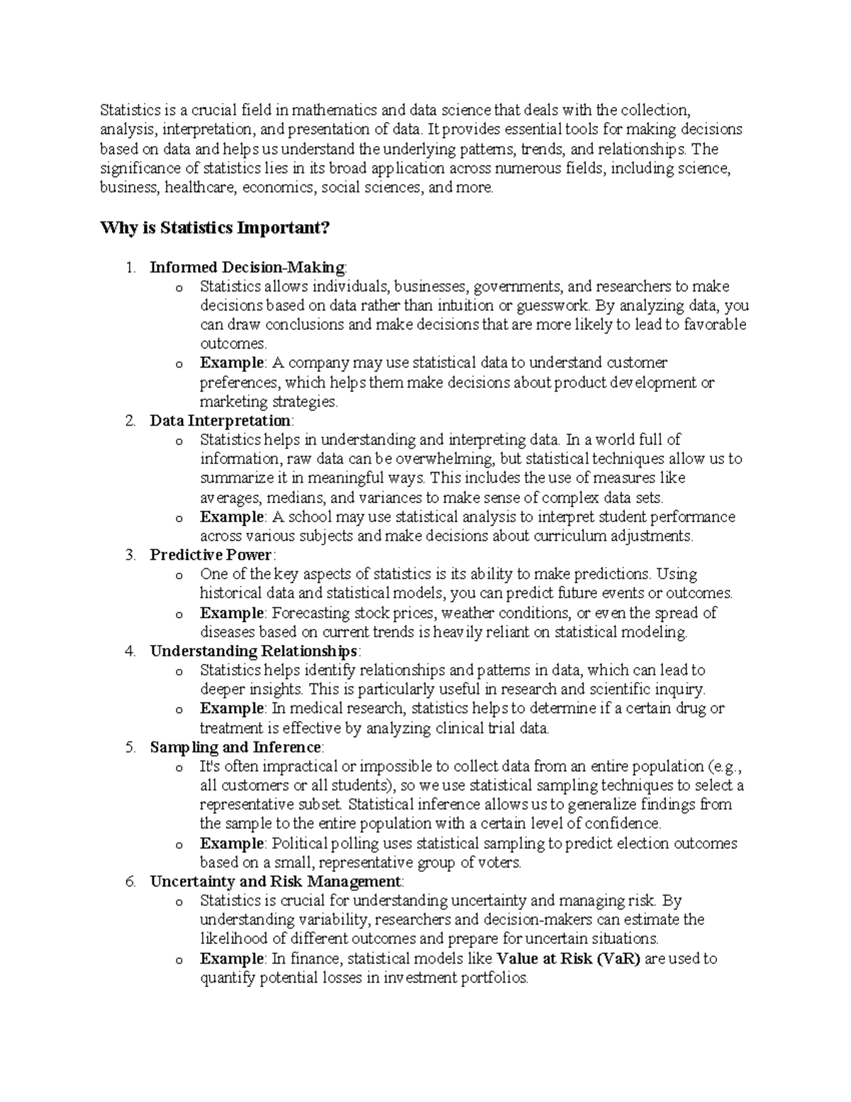 Statistics Significance UOttawa - Statistics is a crucial field in ...