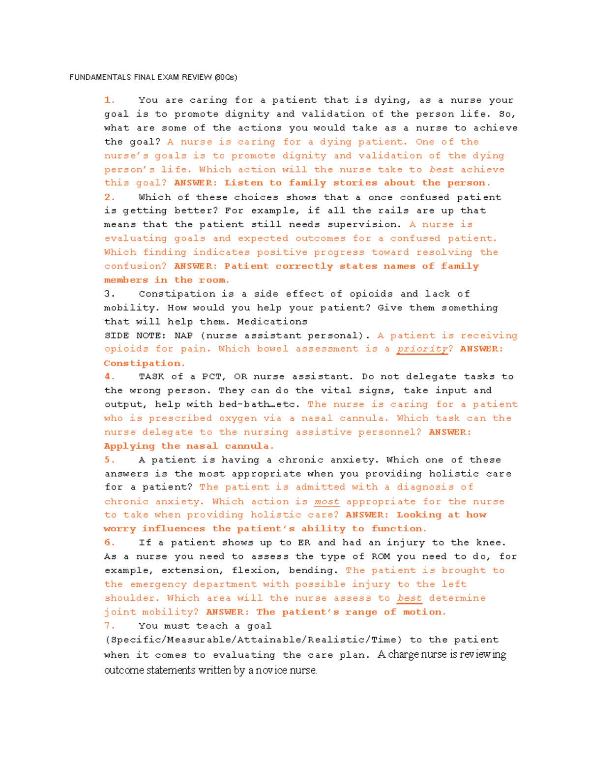 Funds NUR 101 final exam review: key concepts and practice questions ...