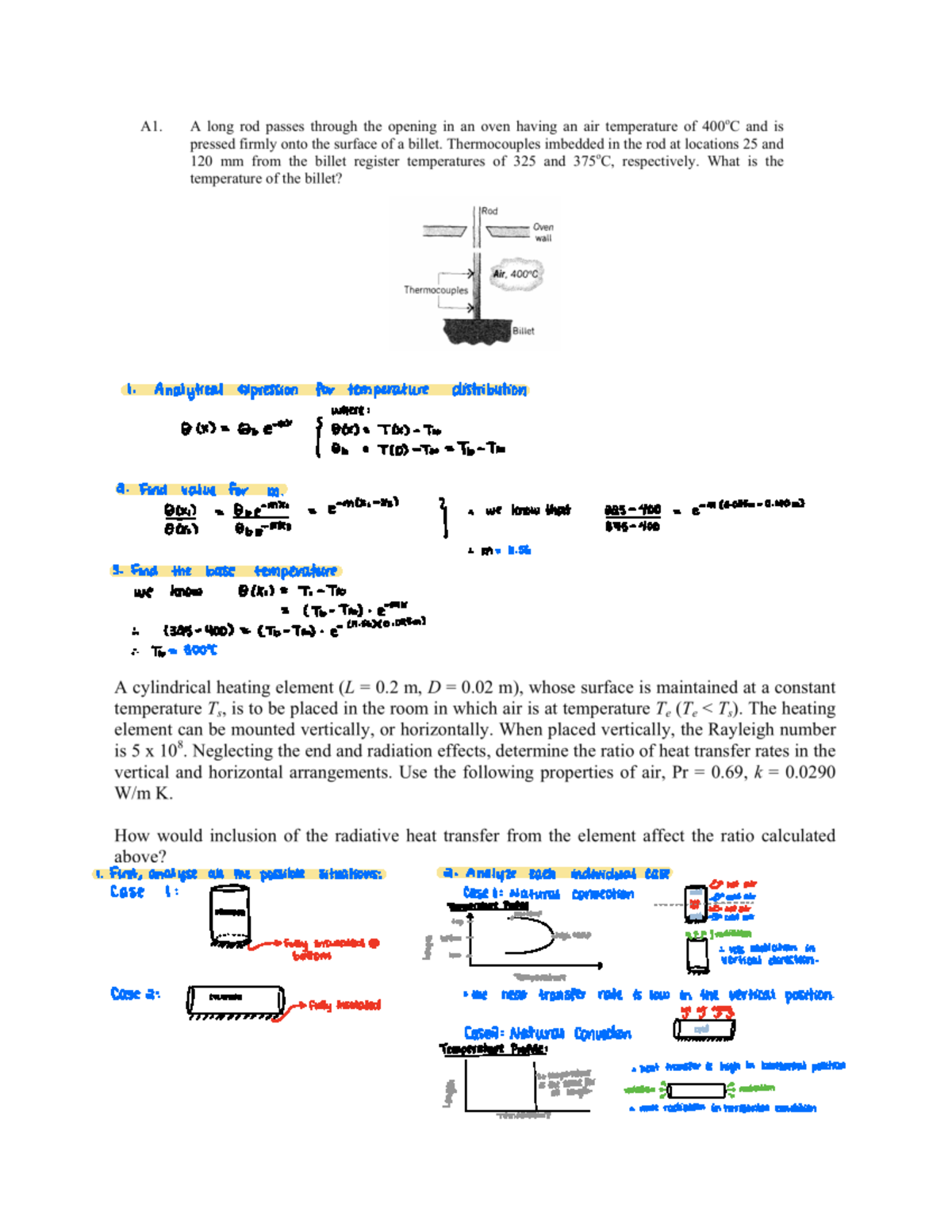 CHG2314 Final Exam Notes on Heat Transfer & Temperature Distribution ...