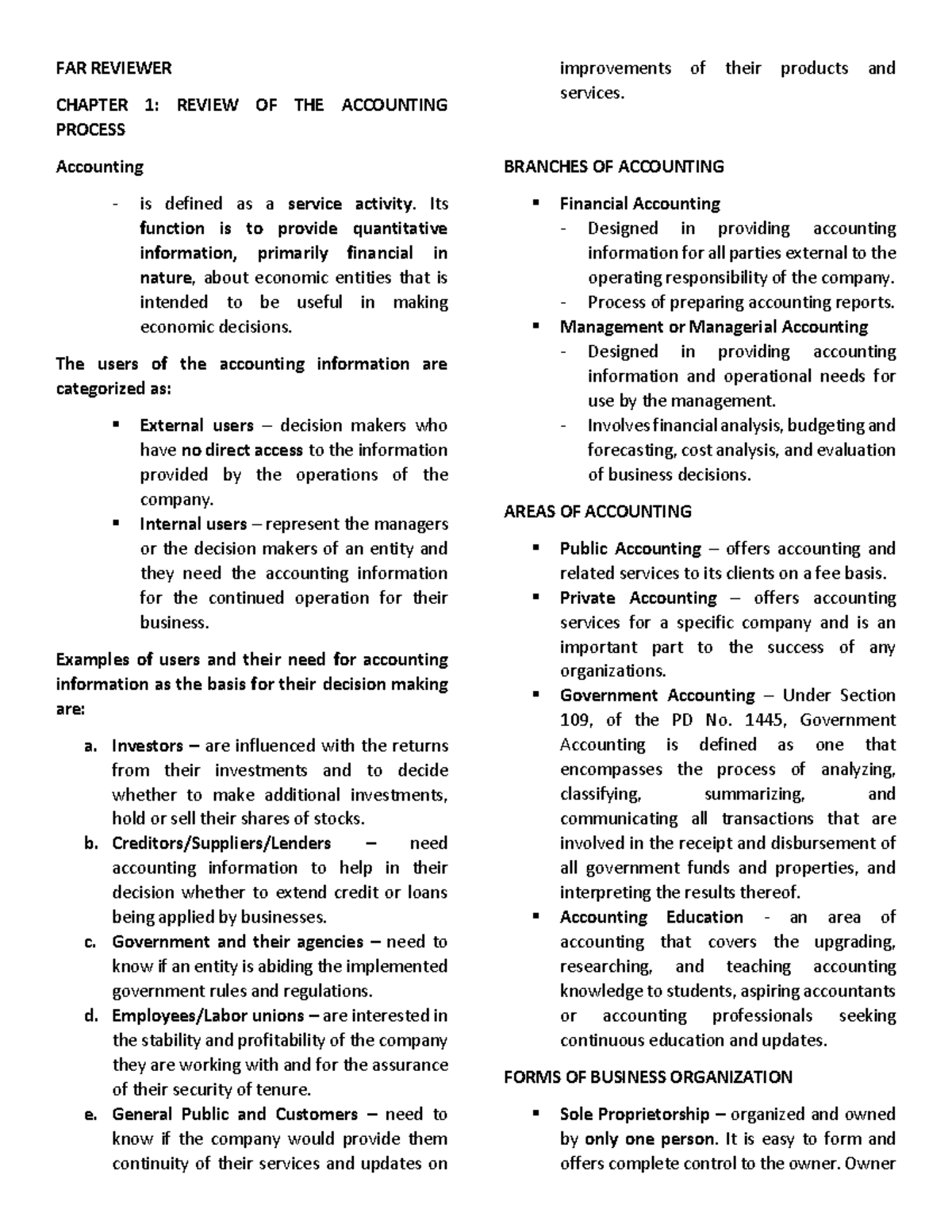 FAR 1st Year Financial Accounting & Reporting Reviewer: Key Concepts ...