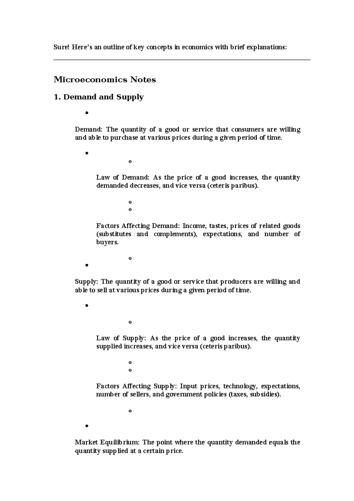 Eco 101: Key Concepts in Micro & Macro Economics - Notes Overview - Studocu