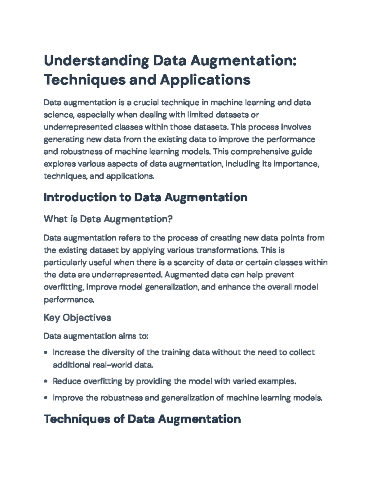 Data Augmentation Techniques and Applications in Machine Learning ...