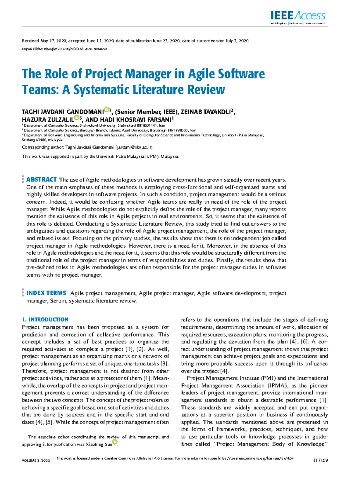 The Role of Project Manager in Agile Software Teams: A Systematic ...