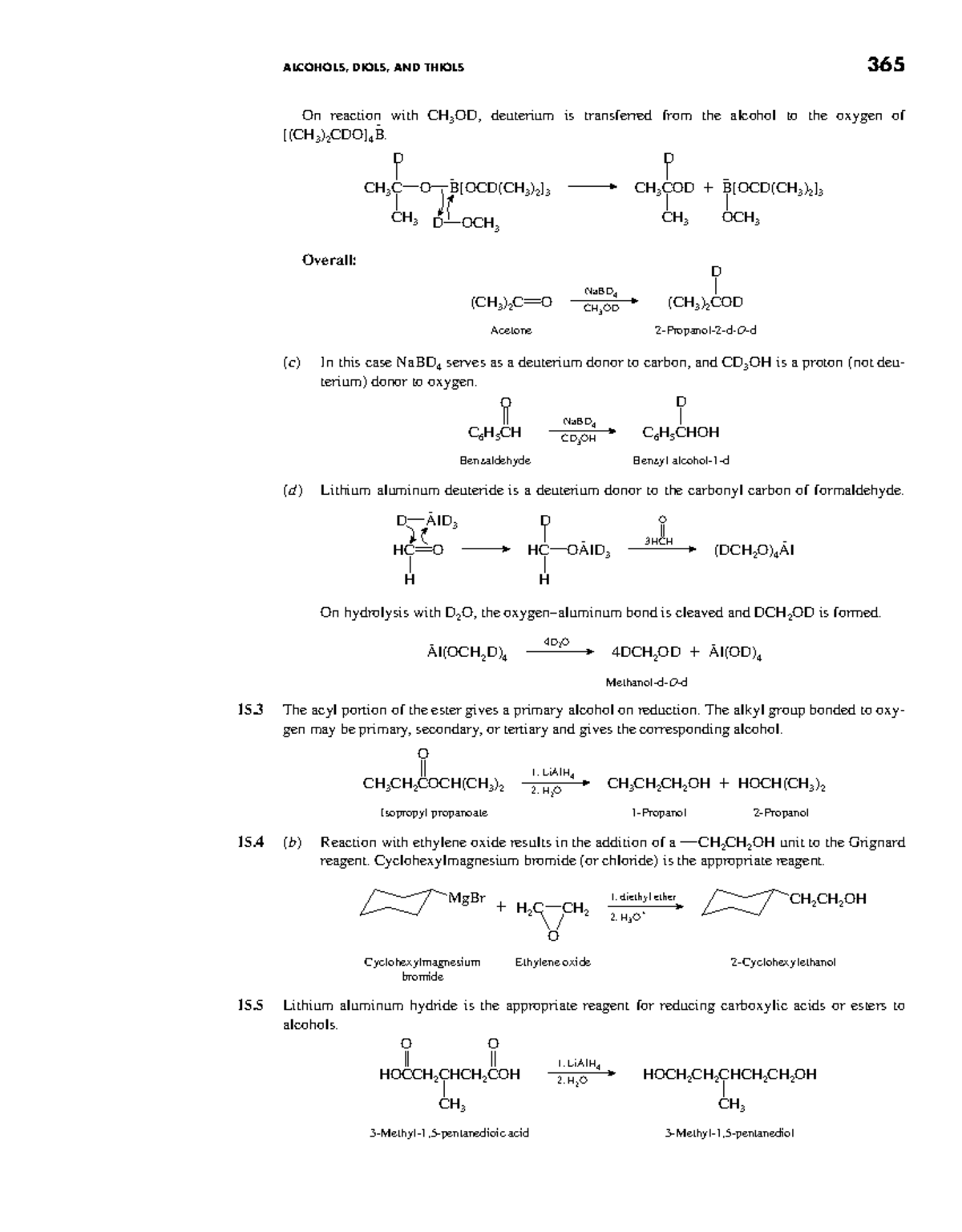 Organic Chemistry 4th Ed: Solutions for 365 Alcohols, Diols, and Thiols ...