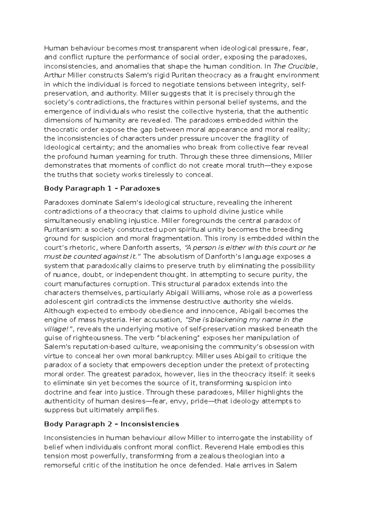 ENG 101: Essay on Paradoxes, Inconsistencies, and Anomalies in The ...