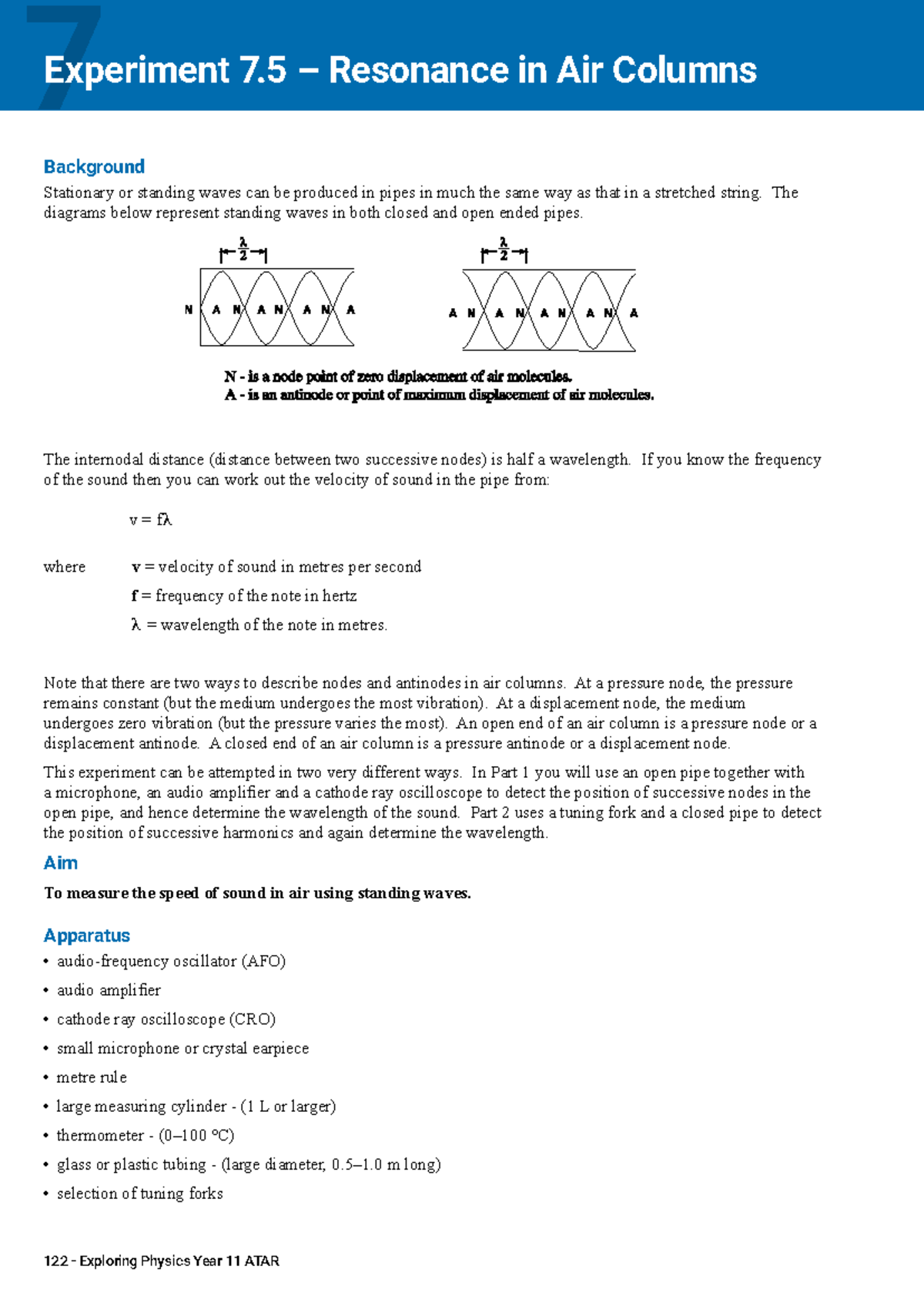 Experiment 7.5: Resonance in Air Columns - Physics Lab Notes 2026 - Studocu