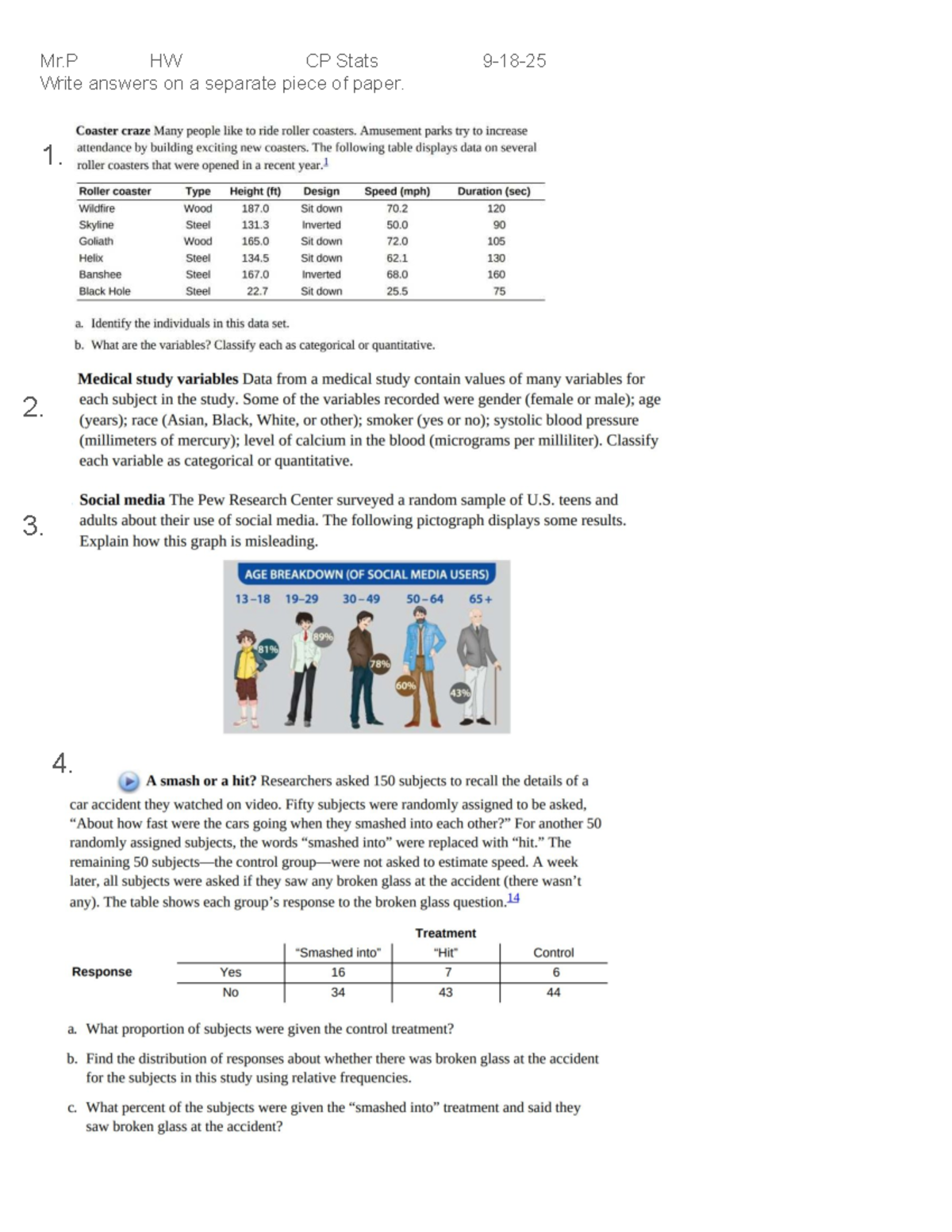 CP Stats HW 9-19-25 - Mr HW CP Stats 9-18- Write answers on a separate ...