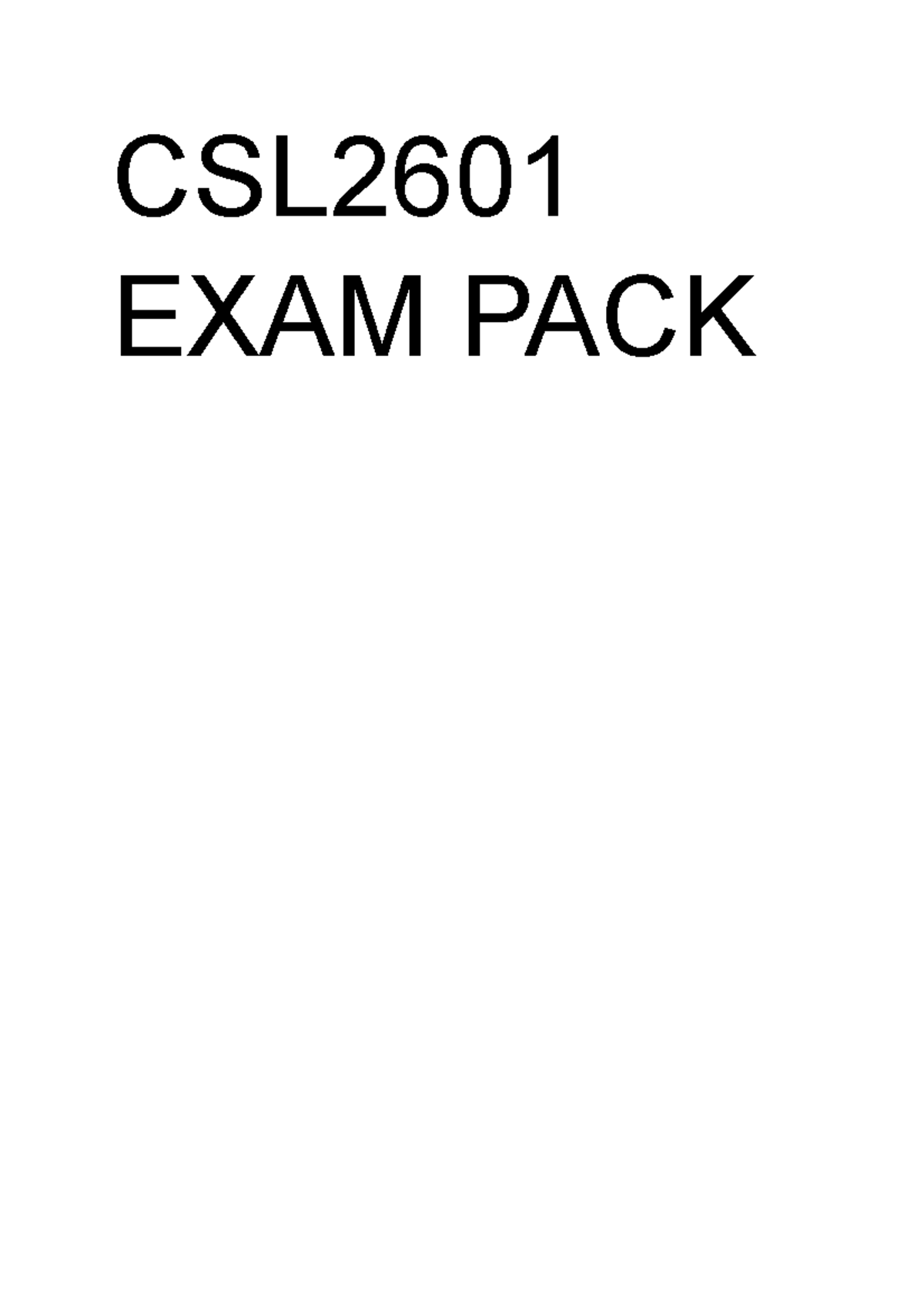 CSL2601 Exam Solutions Pack - Comprehensive Study Resource 2022 - Studocu