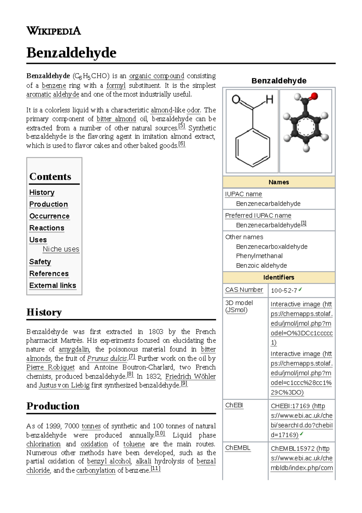 Benzaldehyde: Properties, Production, and Uses in Chemistry - Studocu