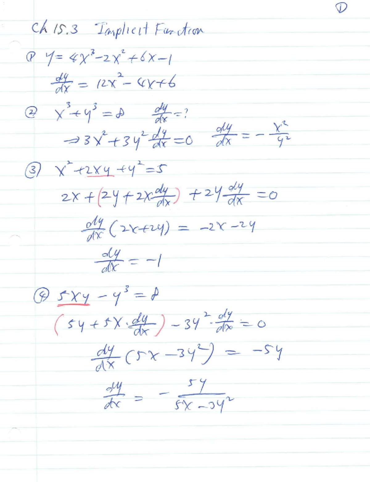 Ch 15 - Implicit Function Analysis and Exercises - Studocu