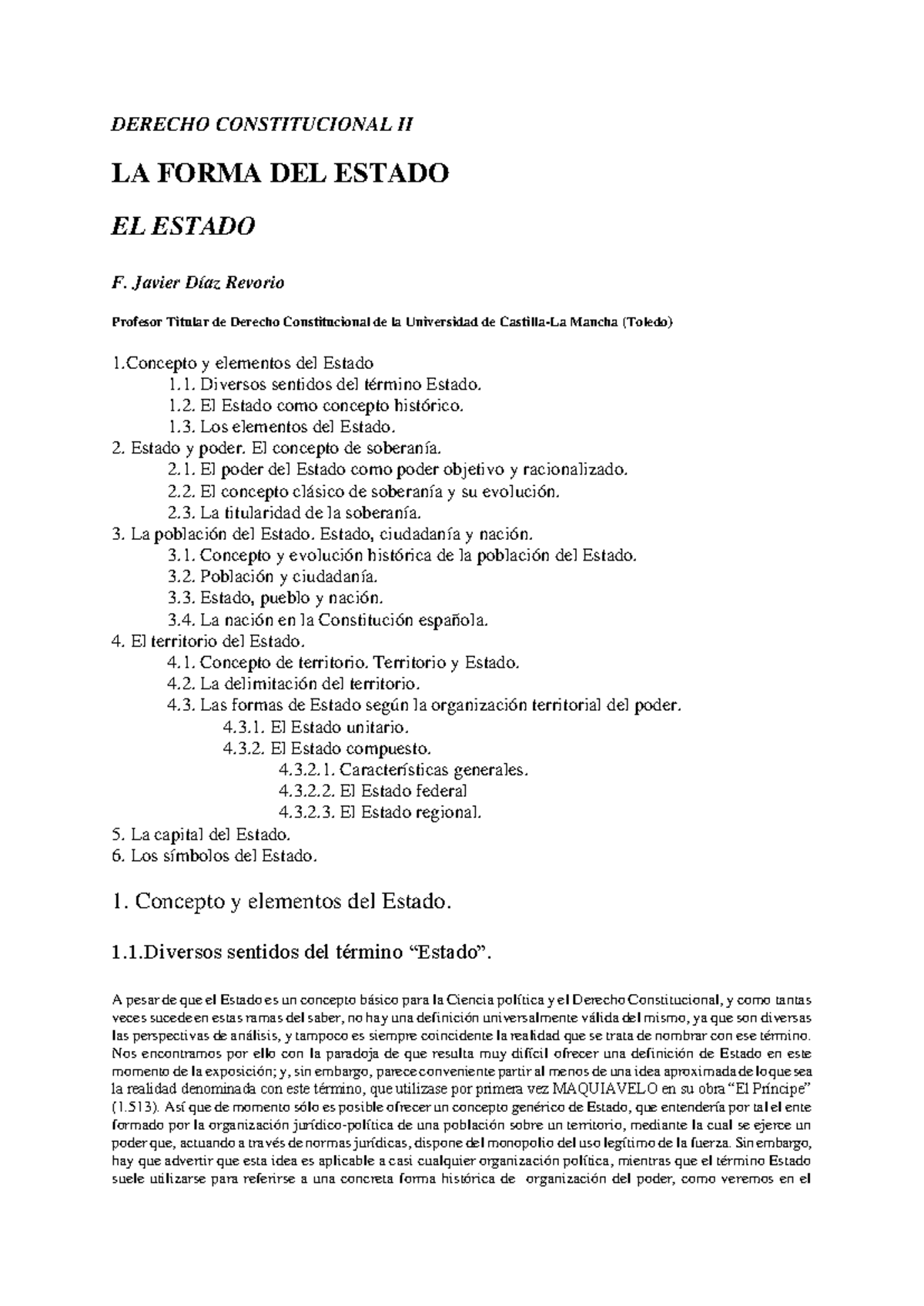 DERECHO CONSTITUCIONAL II: Conceptos Previos sobre el Estado y su ...