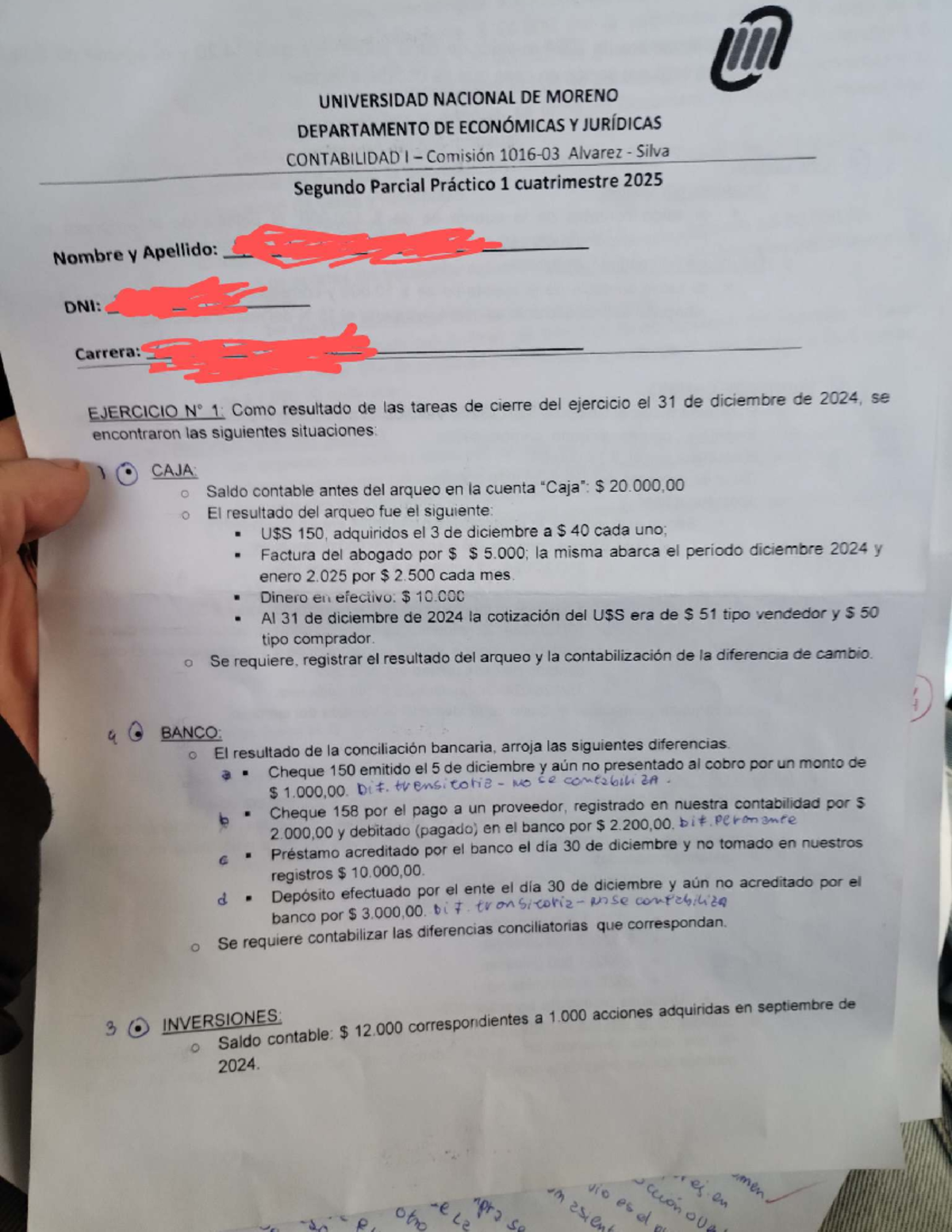Contabilidad I - Segundo Parcial Práctico 2025 - Comisión Alvarez Silva ...