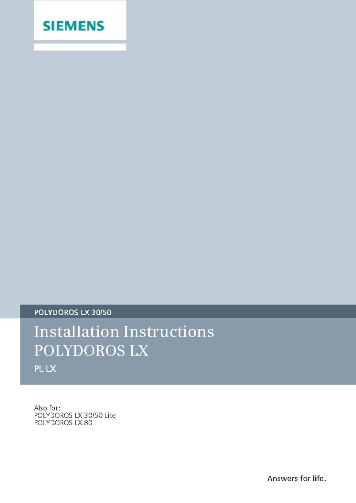 POLYDOROS LX Installation Instructions and Equipment Guide - Studocu