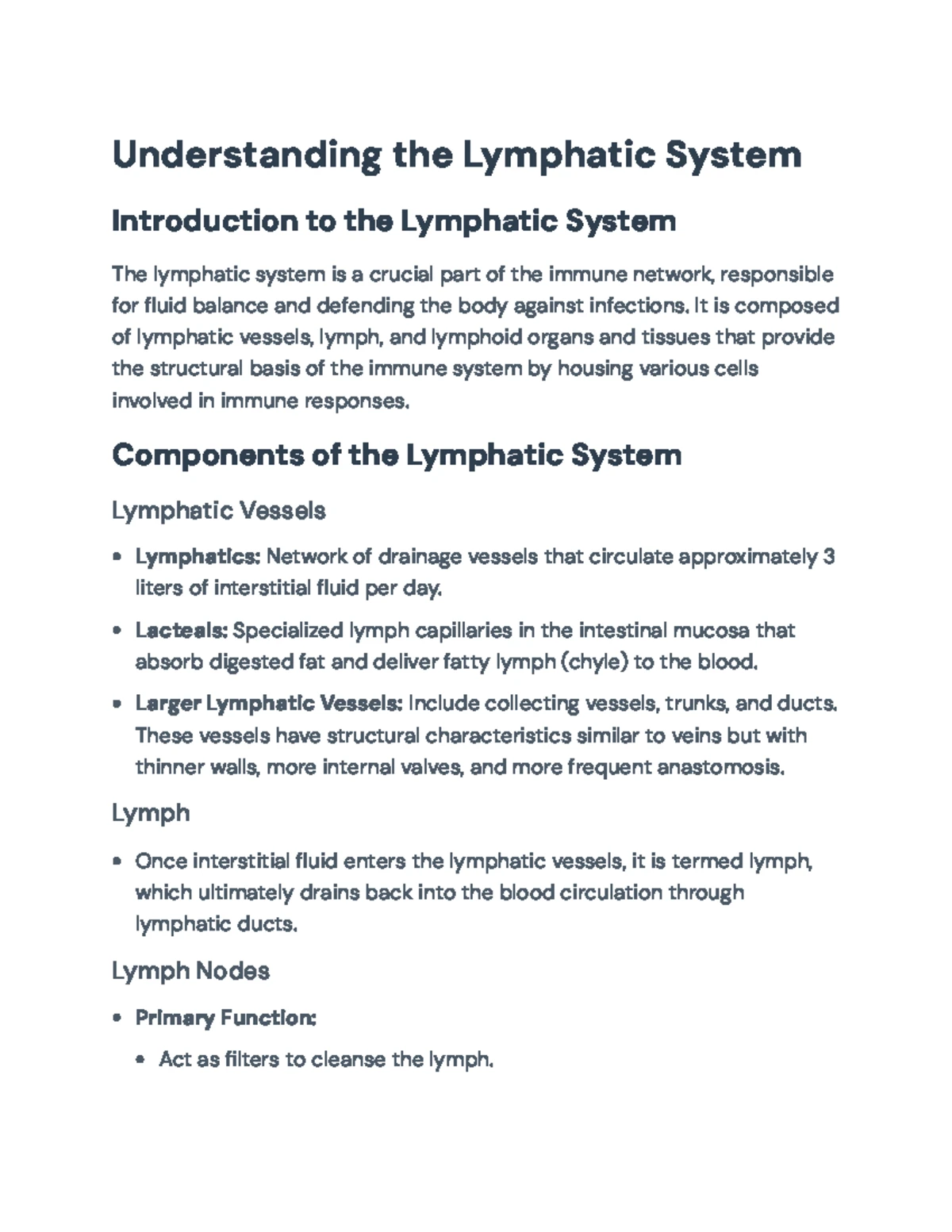 Lymphatic System Overview: Structure, Function & Key Organs (BMS 101 ...