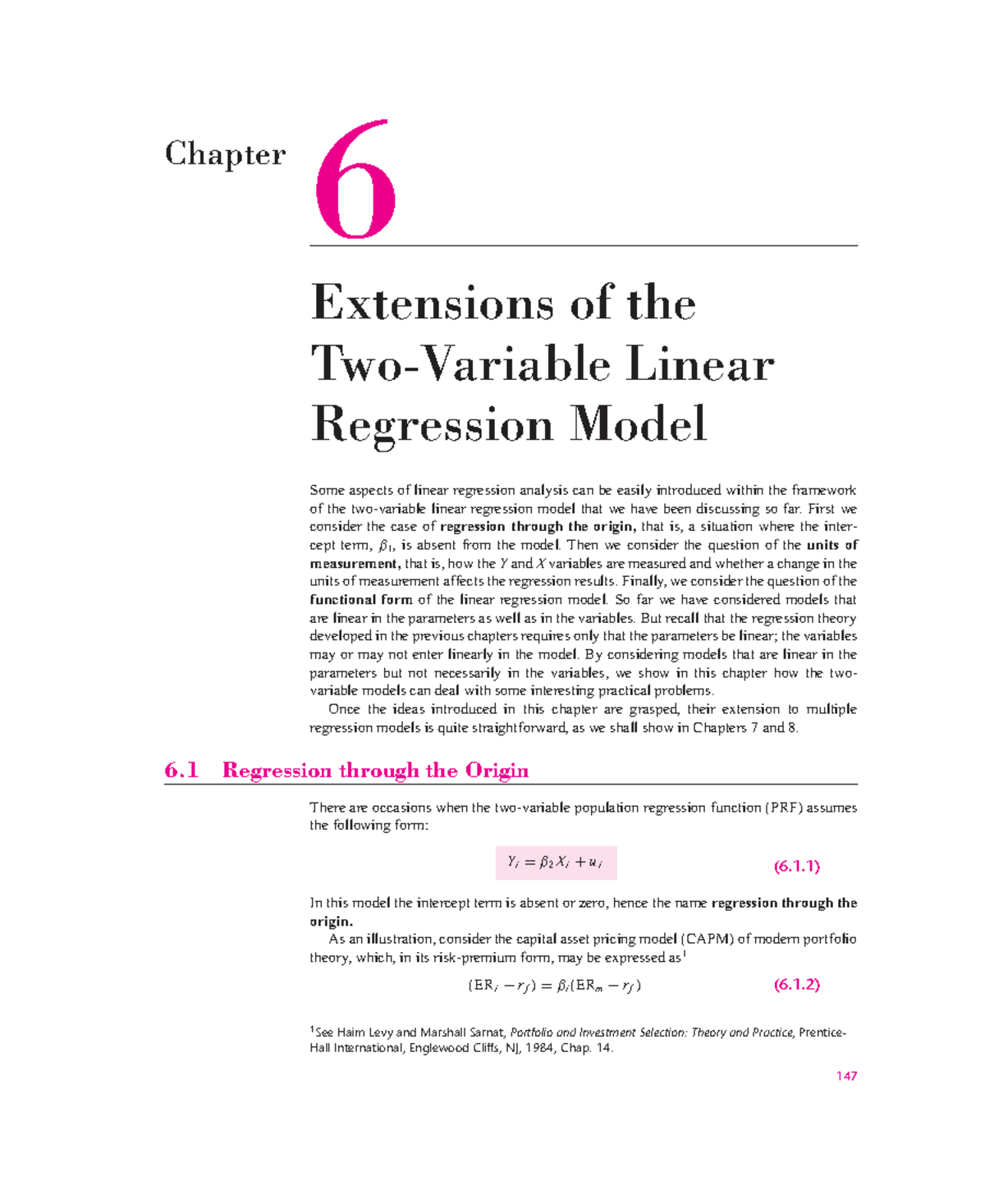 GUJ75772: Chapter 6 - Extensions of the Linear Regression Model - Studocu
