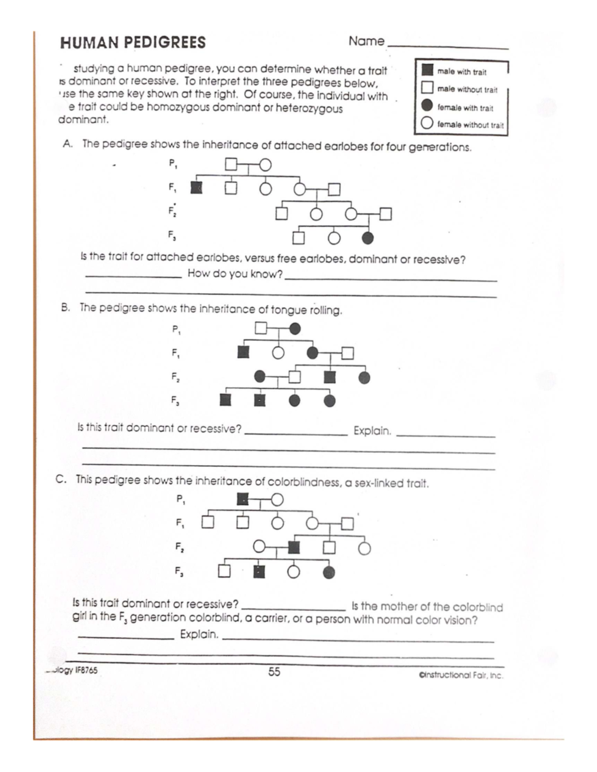 #14-Human Pedigrees (IFB765) - Dominant vs Recessive Traits Analysis ...