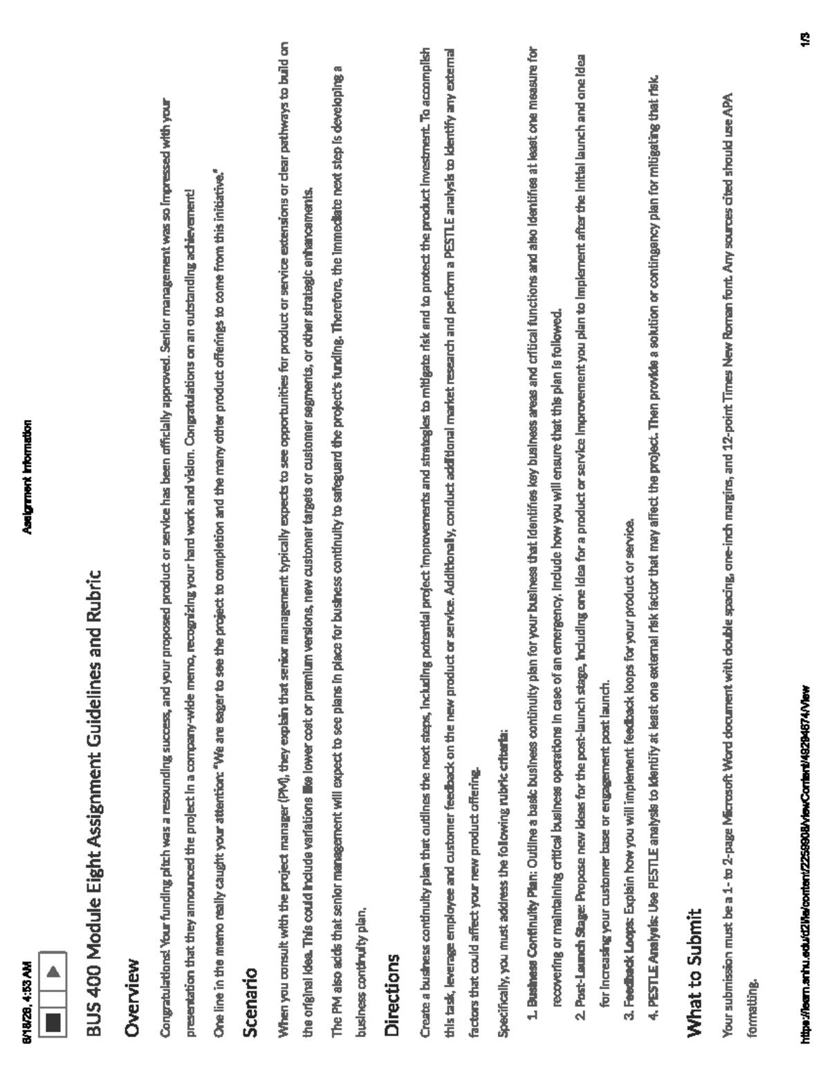 BUS 400 Module Eight Assignment Guidelines - Studocu