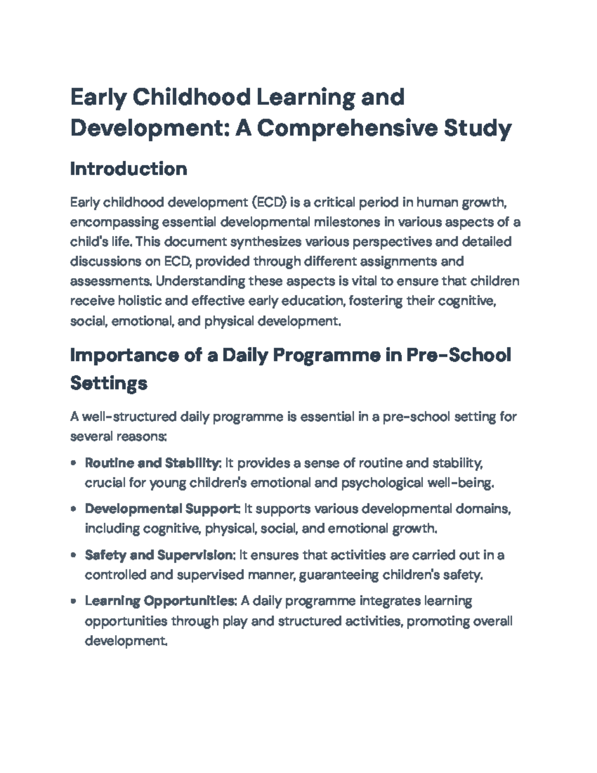 Early Childhood Learning & Development: Comprehensive Study Overview ...