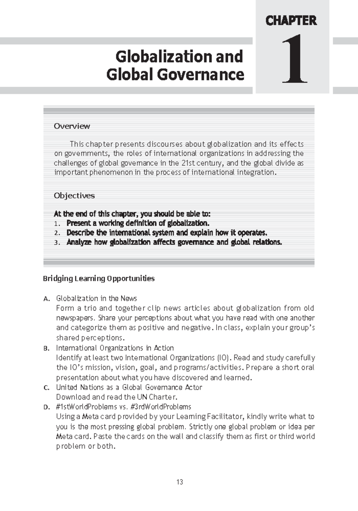 Chapter 1: Globalization and Global Governance - Studocu
