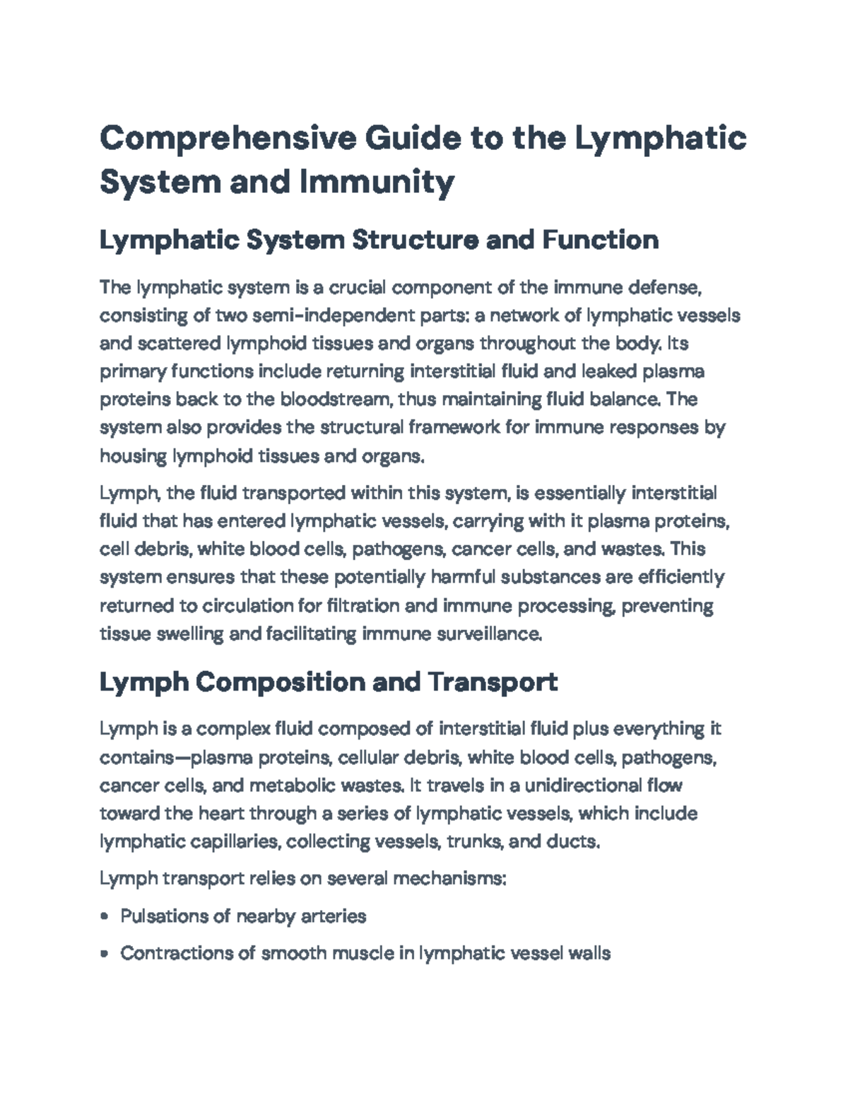 Comprehensive Guide to the Lymphatic System & Immunity (BIO 101) - Studocu