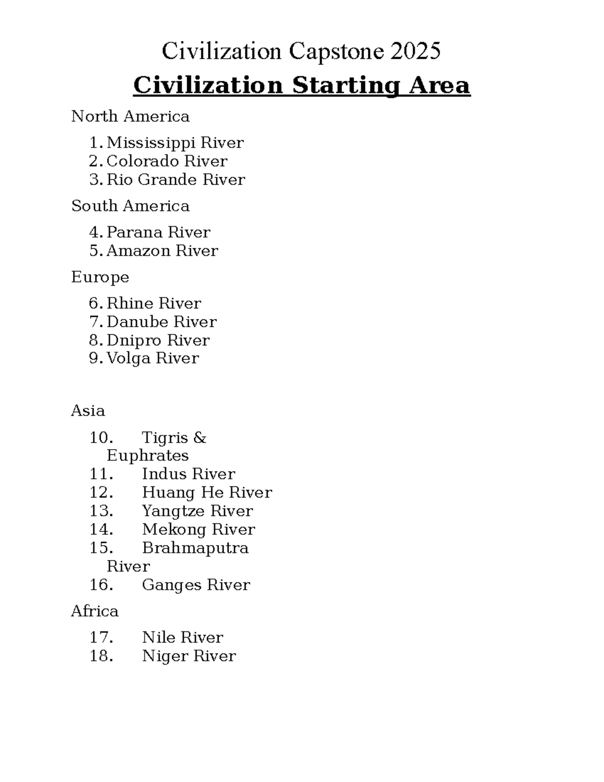 Ancient Civ Capstone Project 2025: River Civilization Development - Studocu