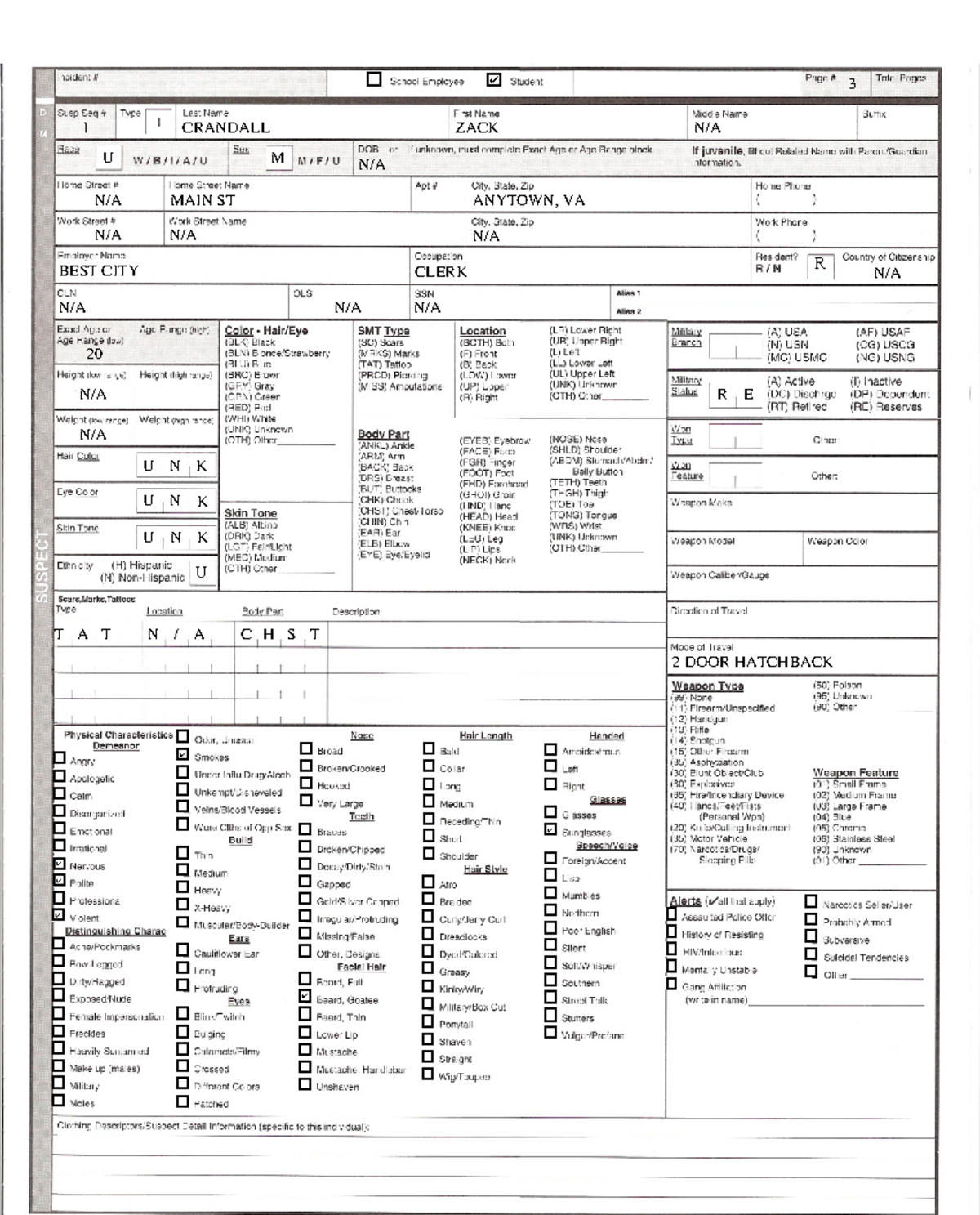 Virginia Beach Police Department Incident Report: Suspect & Property ...