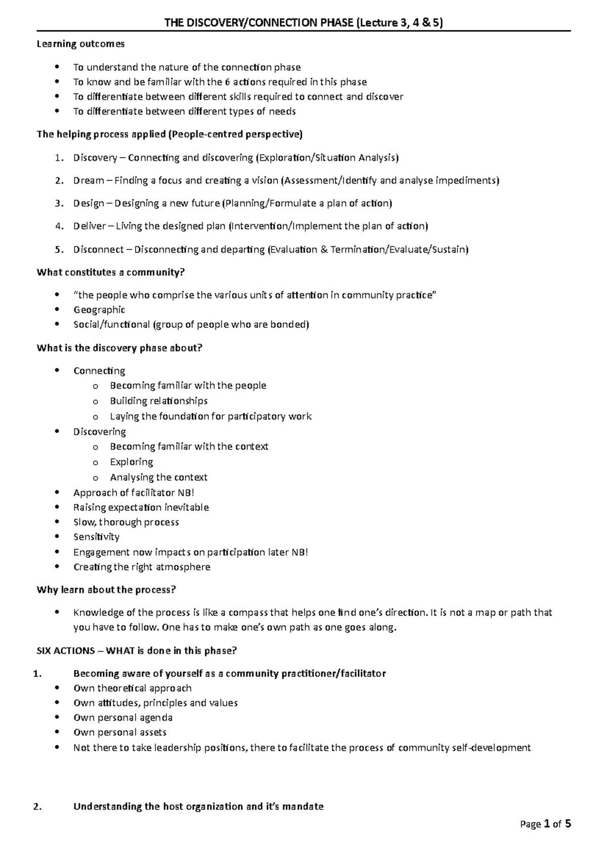 SCS 305 - Lecture Notes on Connection Phase and Community Discovery ...
