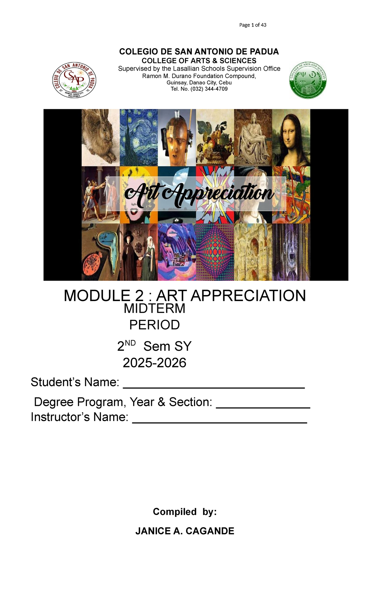 ART APPP Midterm Period Module 2 - Page 1 of 43 MODULE 2 : ART ...
