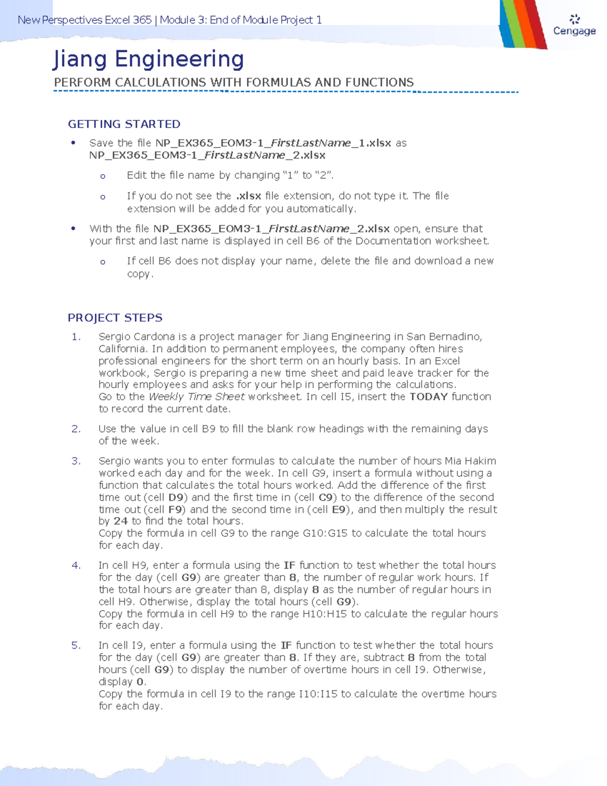 New Perspectives Excel 365 Module 3: EOM Project 1 Instructions - Studocu