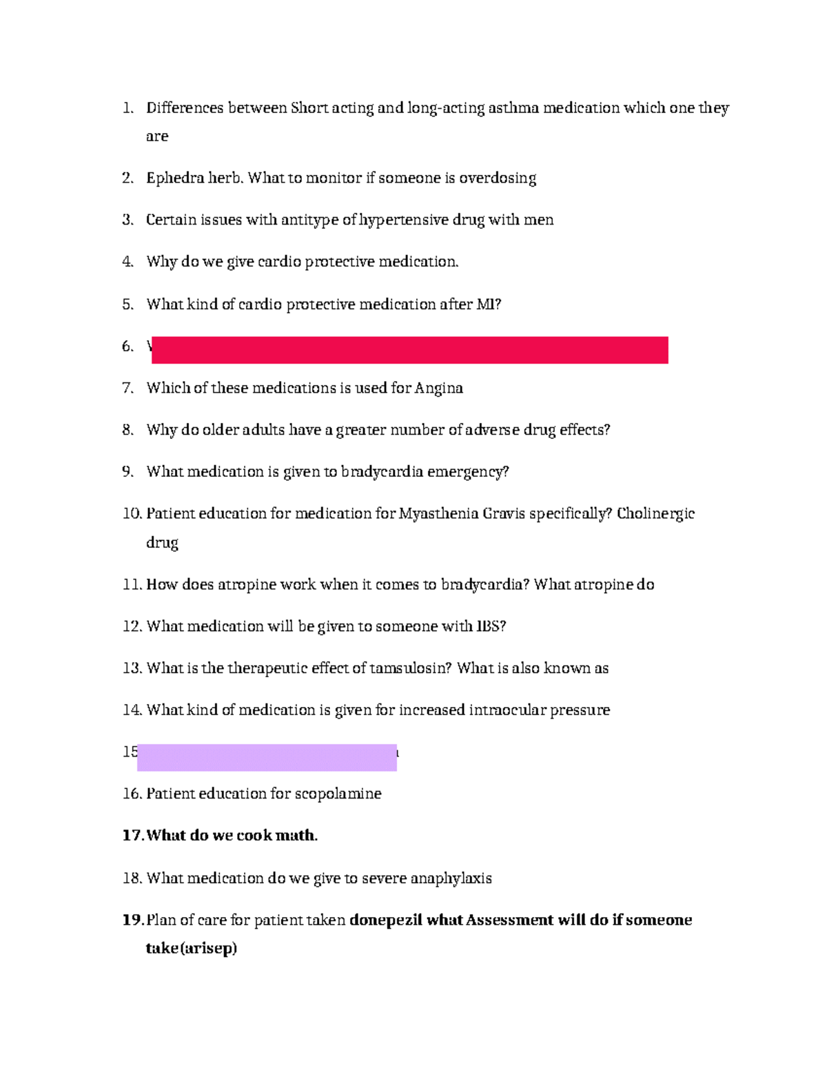 Exam 2 Pharmacology - Key Medication Concepts and Monitoring - Studocu