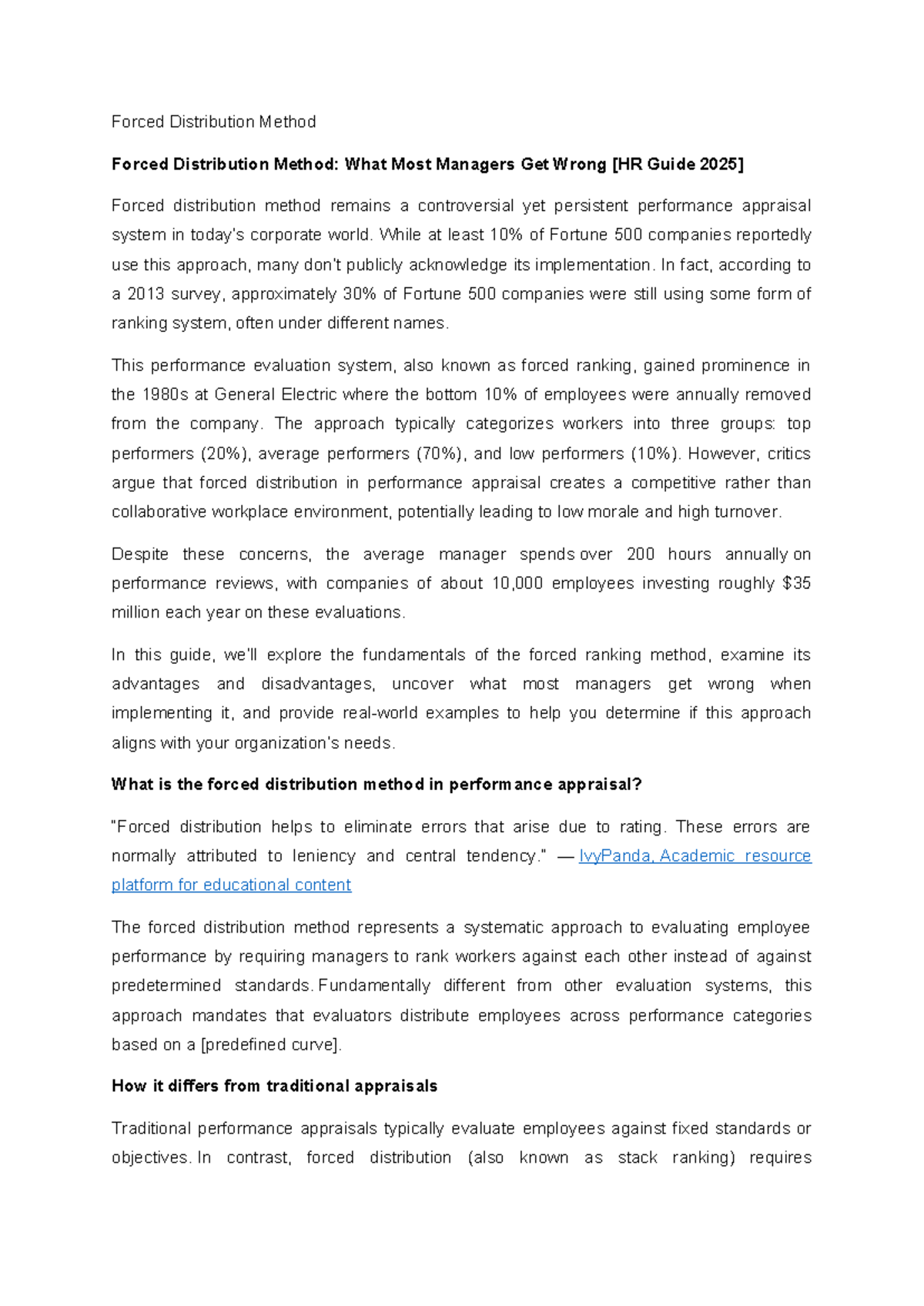 Forced Distribution Method: Understanding Its Impact on Performance ...