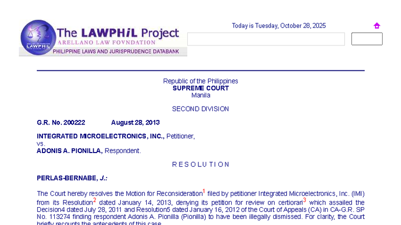 Integrated Microelectronics, Inc. vs. Pionilla: G.R. No. 175002 ...