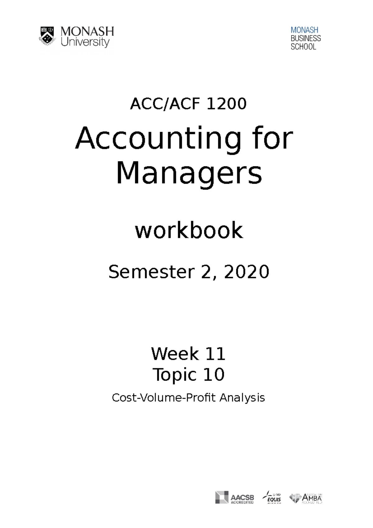 ACC ACF1200 Workbook Topic 8 Solution - Topic 8 – Business Planning and ...