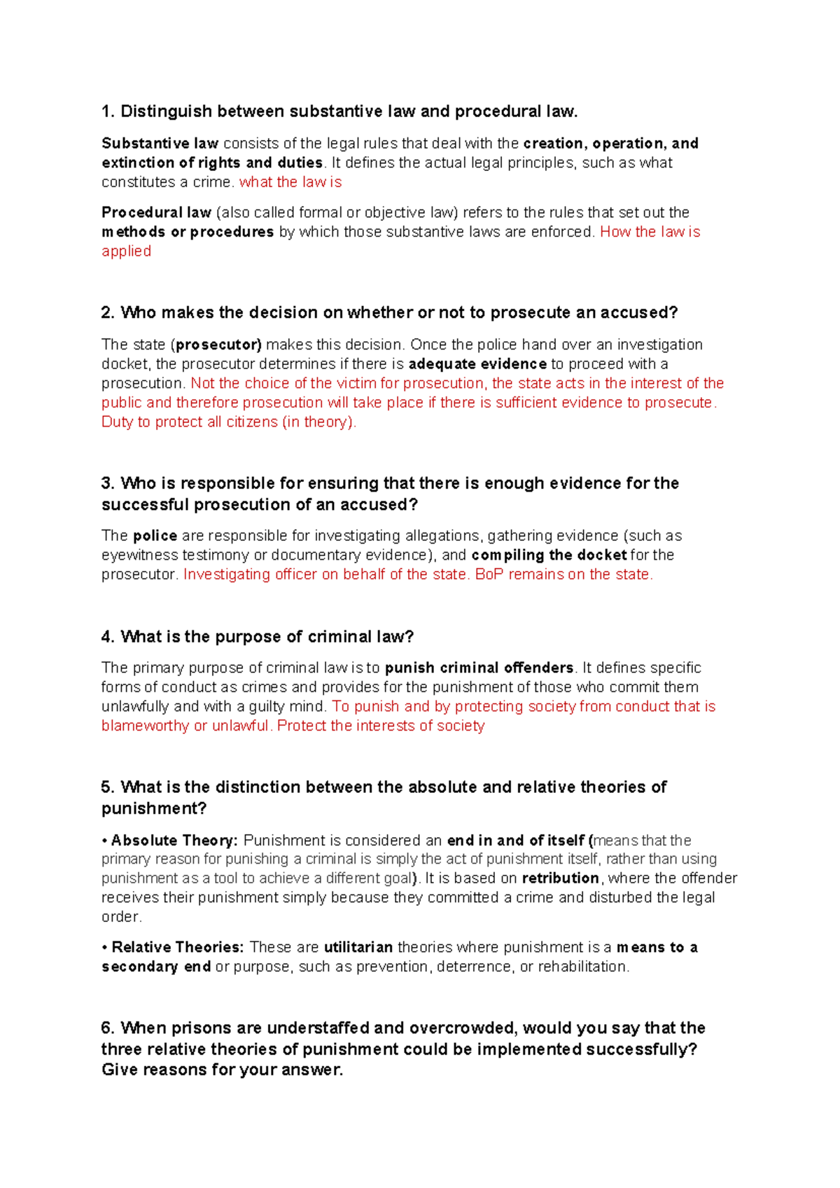 Criminal Law (CL 101) Week 1 Practical Exercise: Key Concepts Explained ...