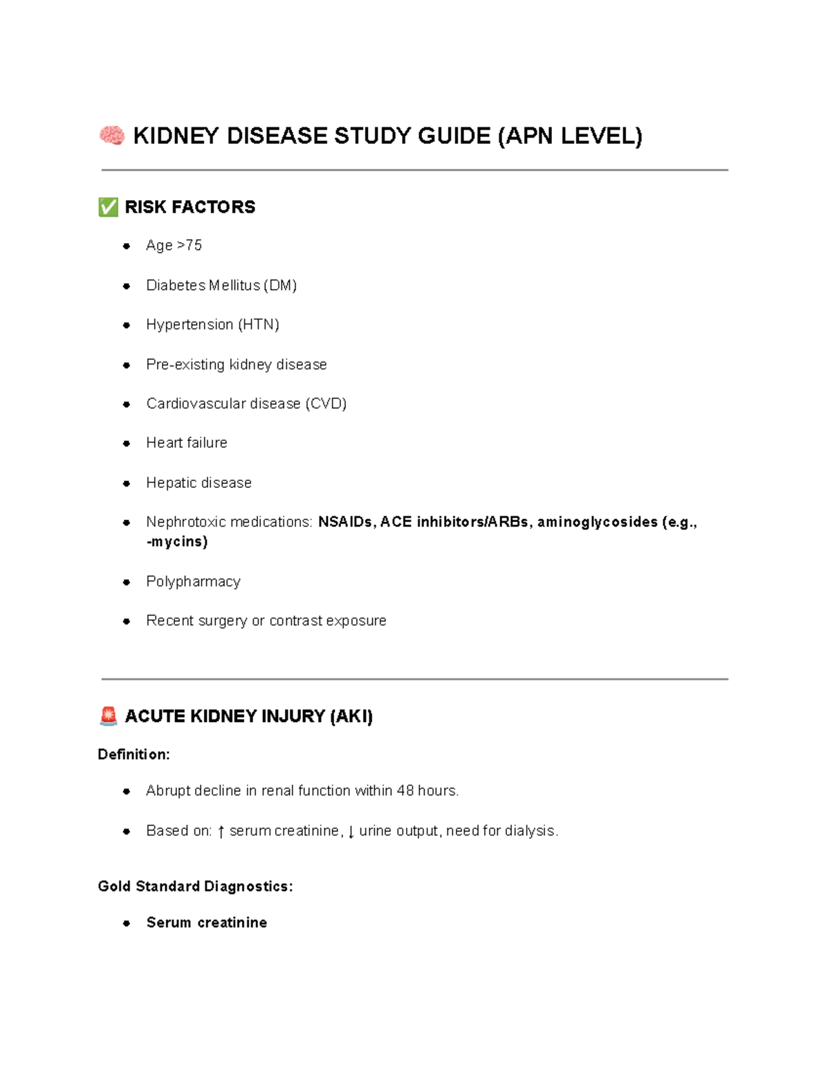 🧠 Kidney Disease Study Guide (APN Level) - 🧠 KIDNEY DISEASE STUDY GUIDE ...