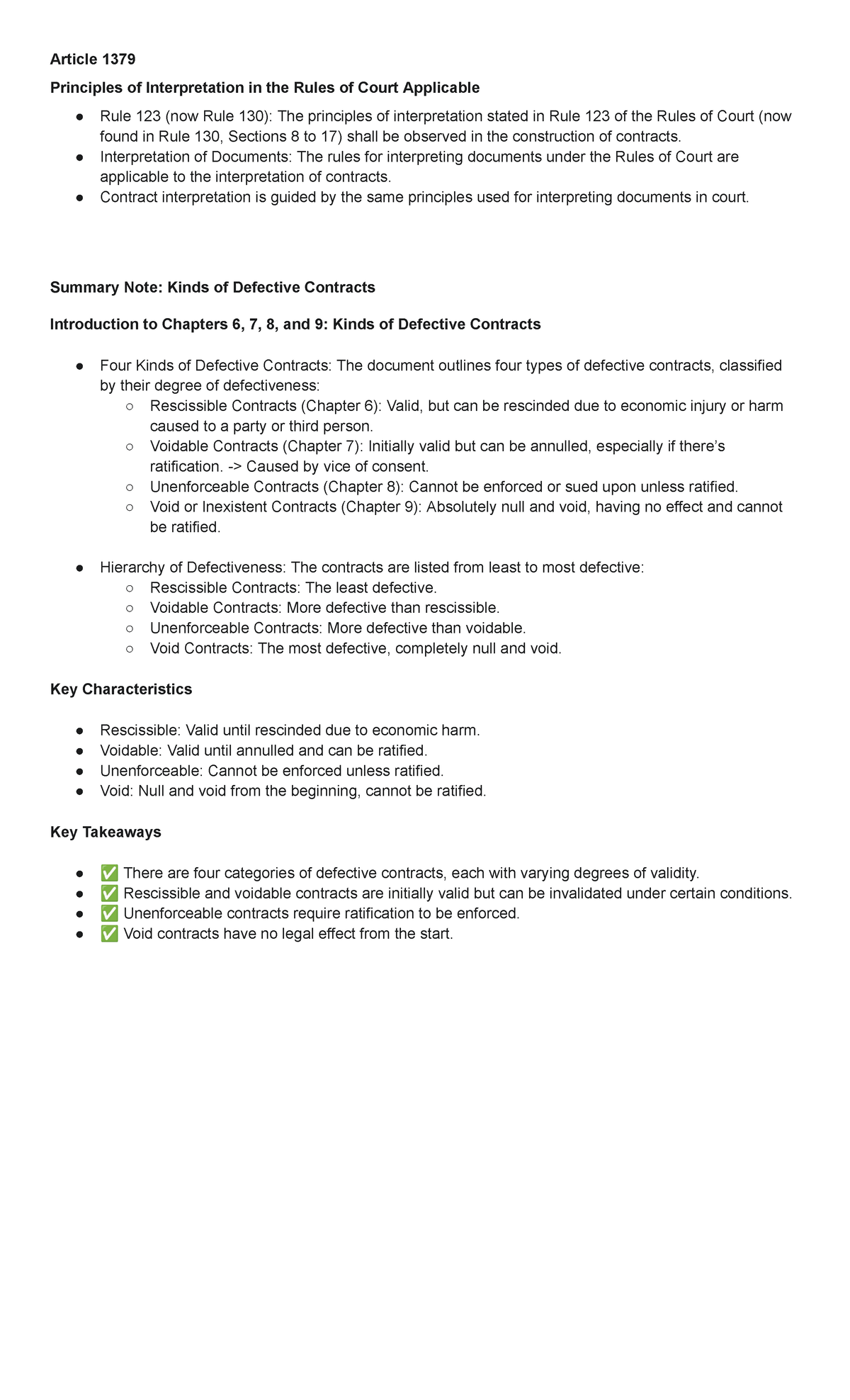 1379-1430: Principles of Contract Interpretation and Defective ...