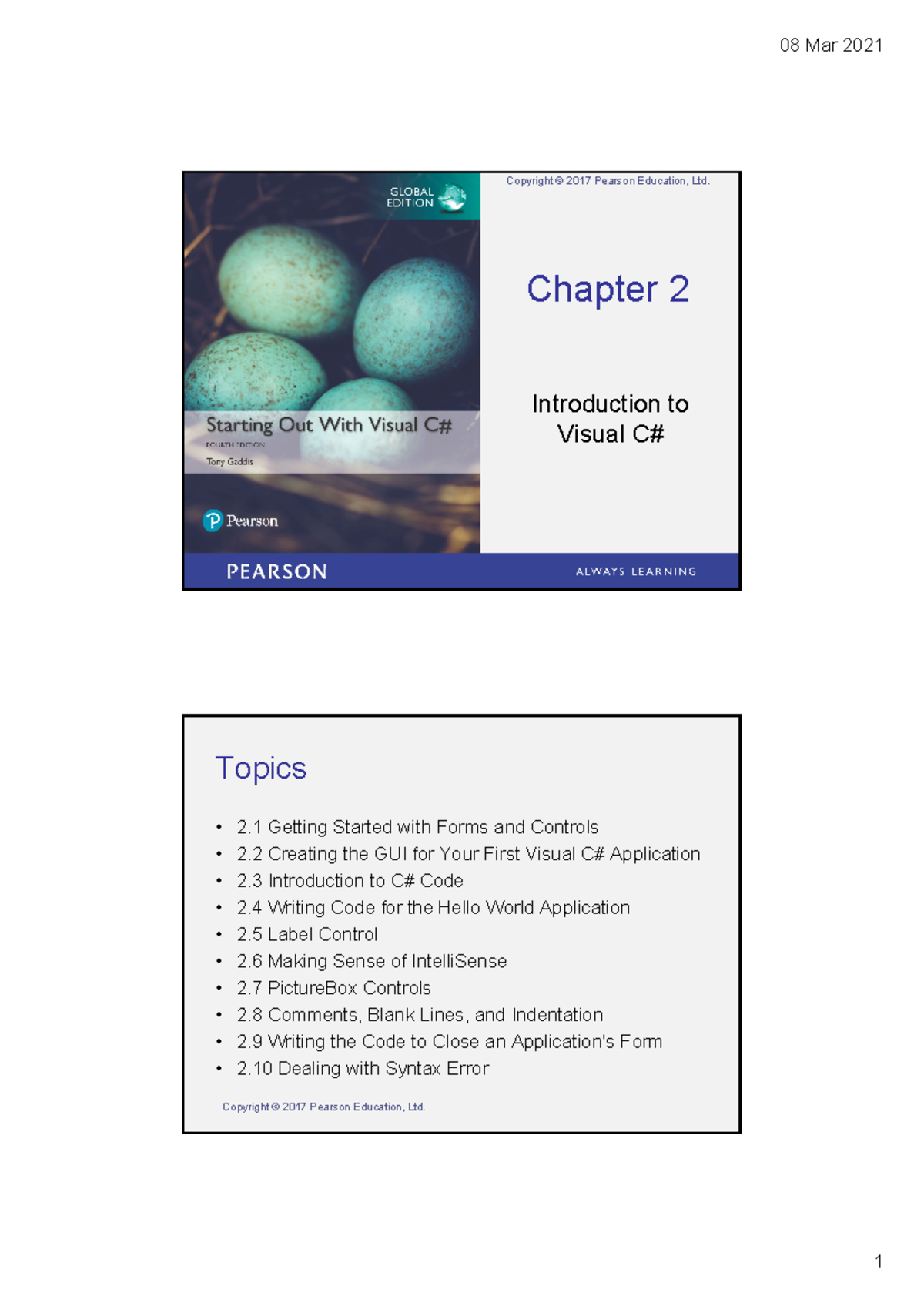 Chapter 02 2 ISTN - Visual C# Basics and GUI Development - Studocu