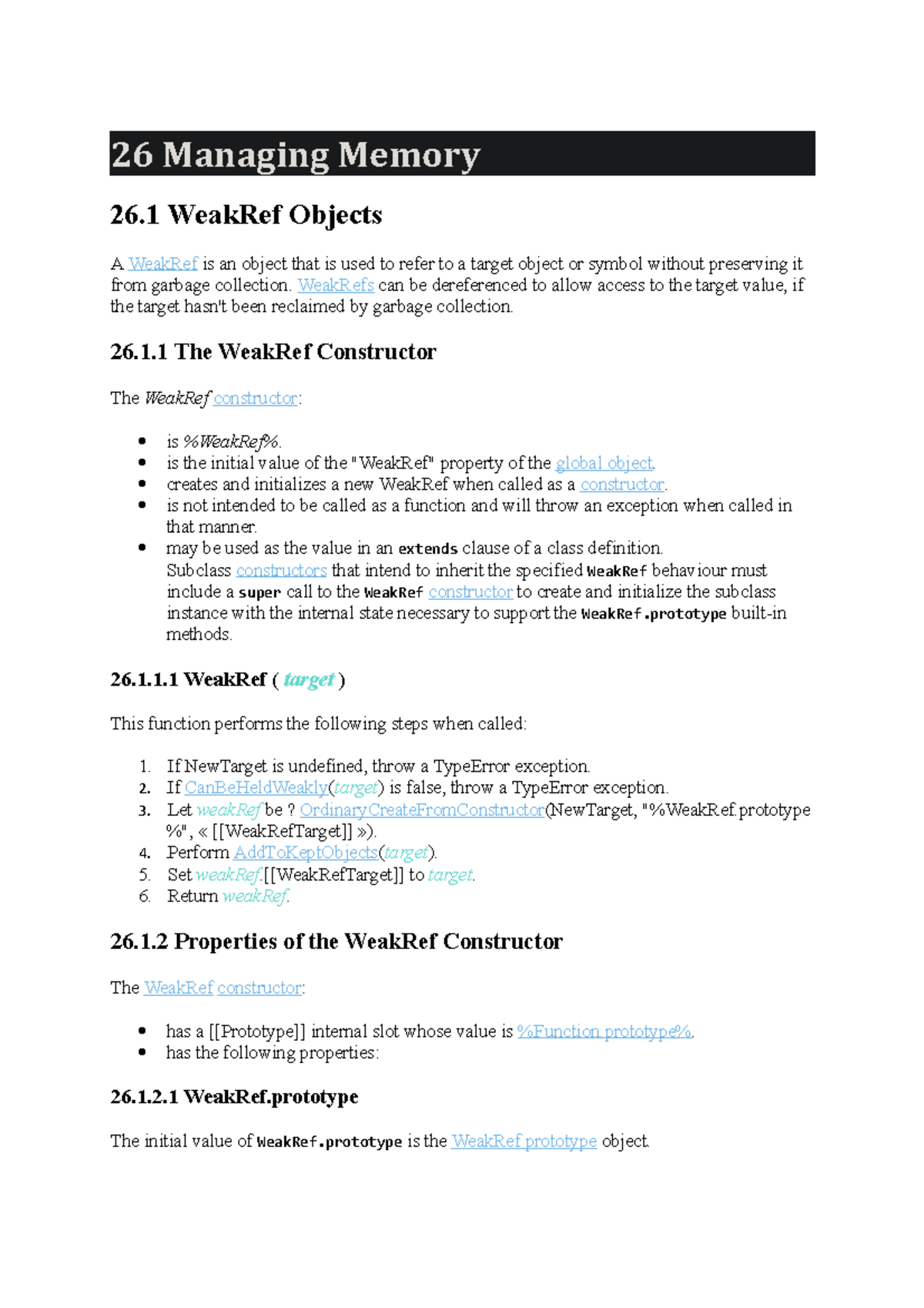Managing Memory in JavaScript: WeakRef Objects Explained - Studocu