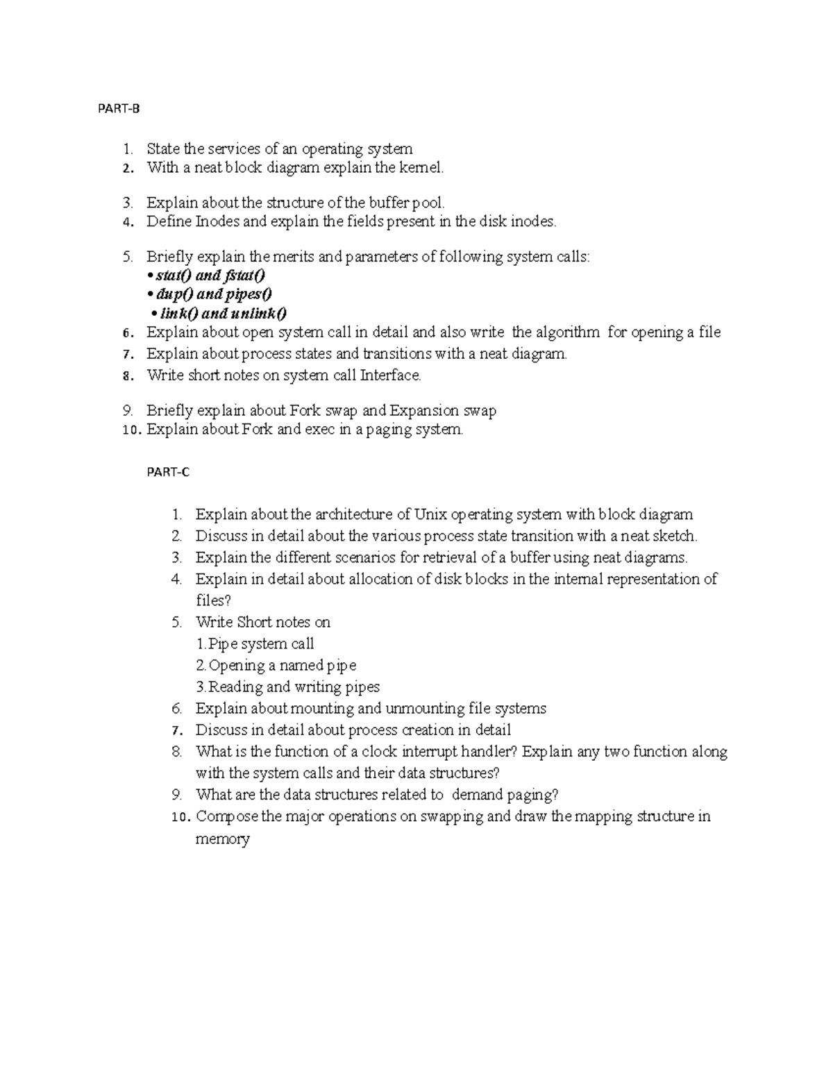 UNIX-1 - Internal OS Services and Process Management Lecture Notes ...