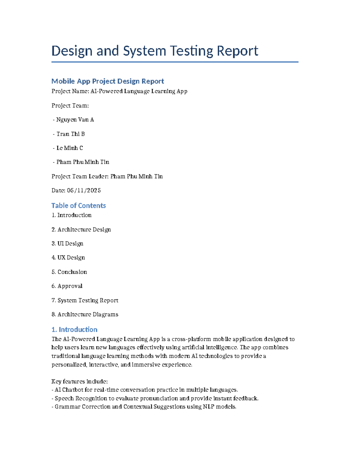AI-Powered Language Learning App Design & Testing Report - Studocu