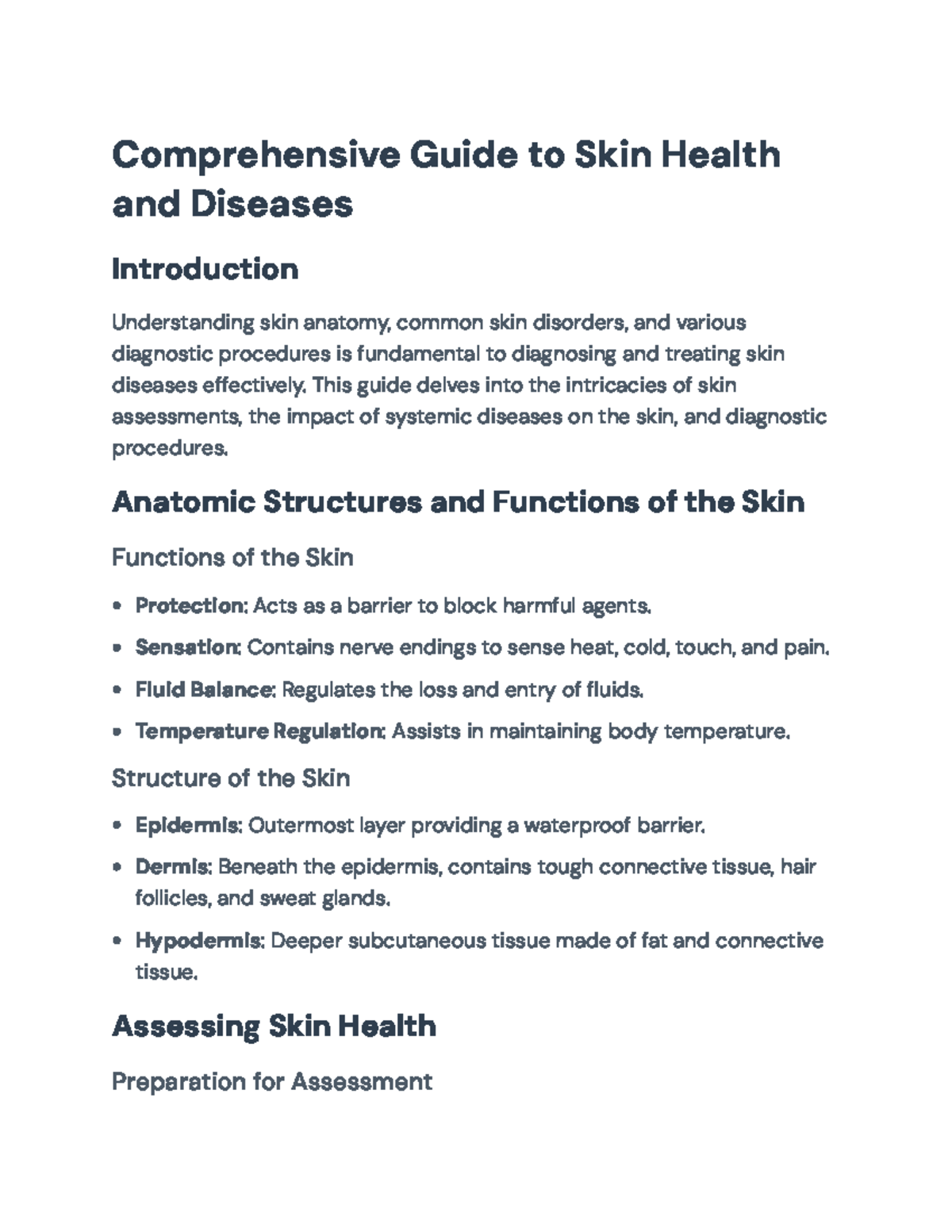 Comprehensive Guide to Skin Health and Diagnostic Procedures ...